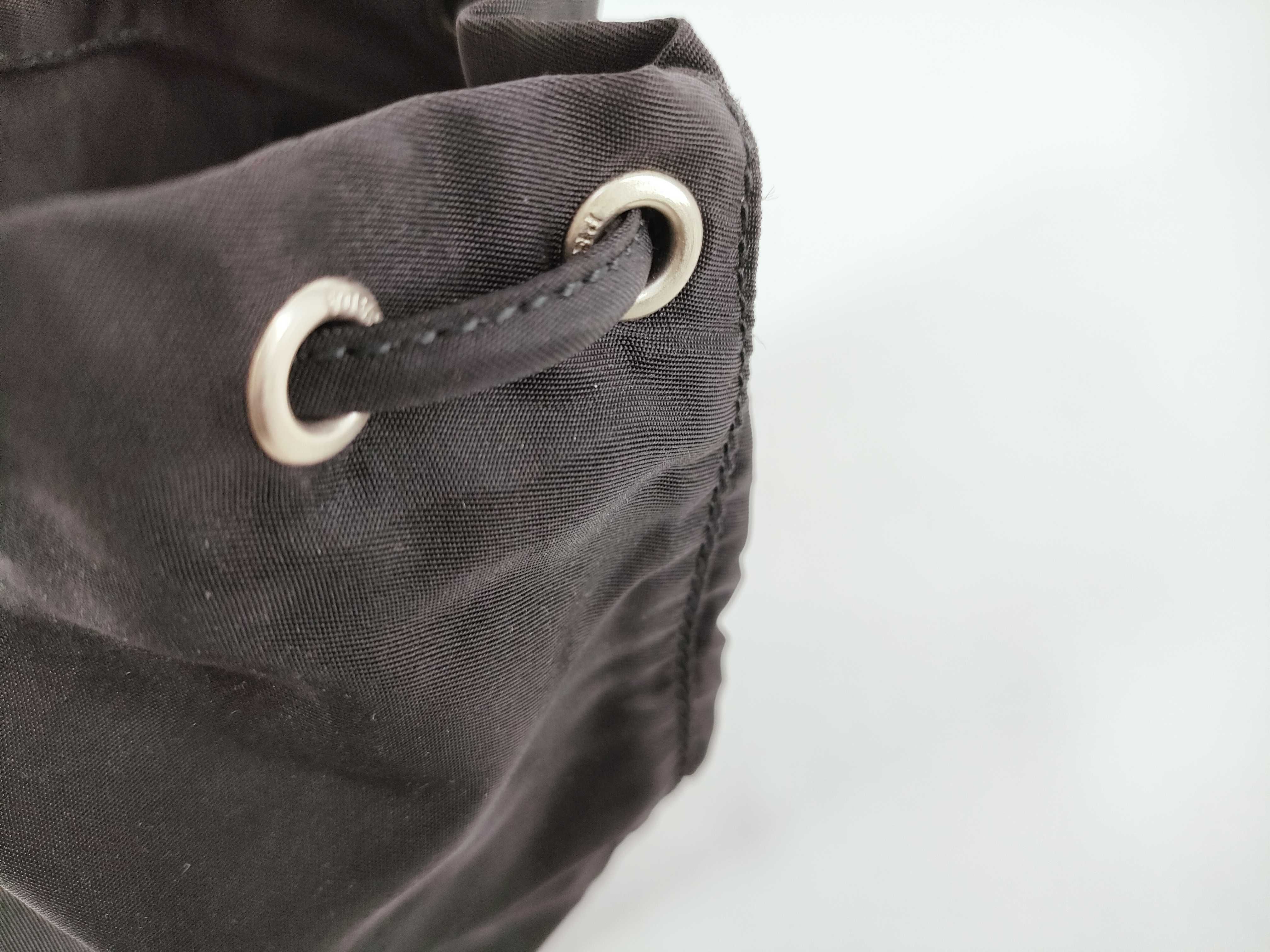 Nylon Drawstring Pouch, Black — view 9