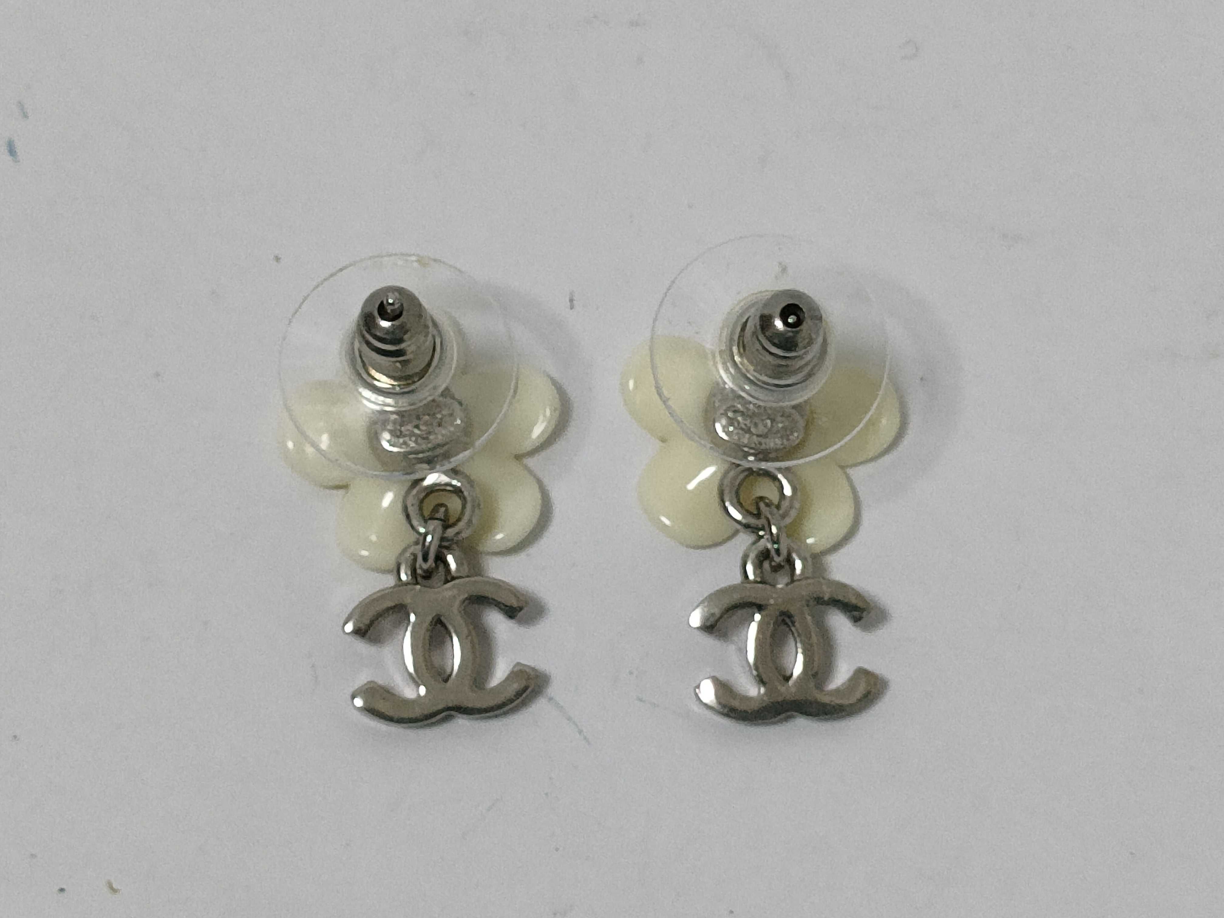 Cambon Camellia CC Rhinestone Earrings 05P Earrings — view 2