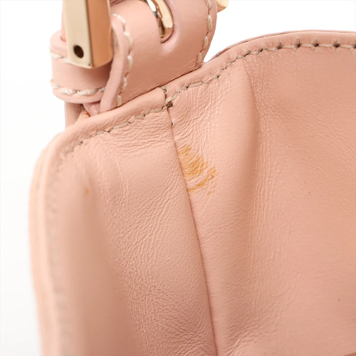 Zucca raffia x leather shoulder bag pink x beige 8BR036 — view 12