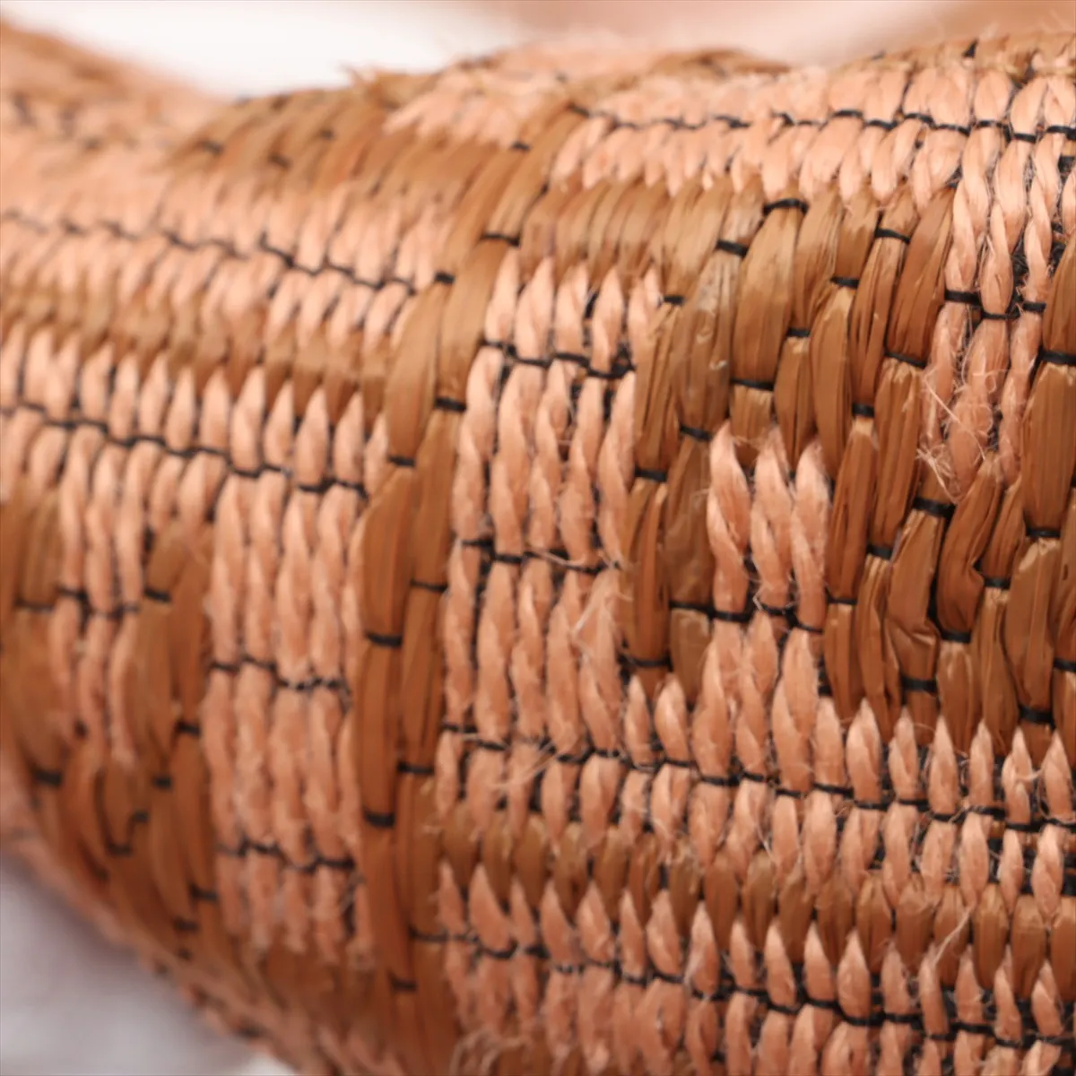 Zucca raffia x leather shoulder bag pink x beige 8BR036 — view 15