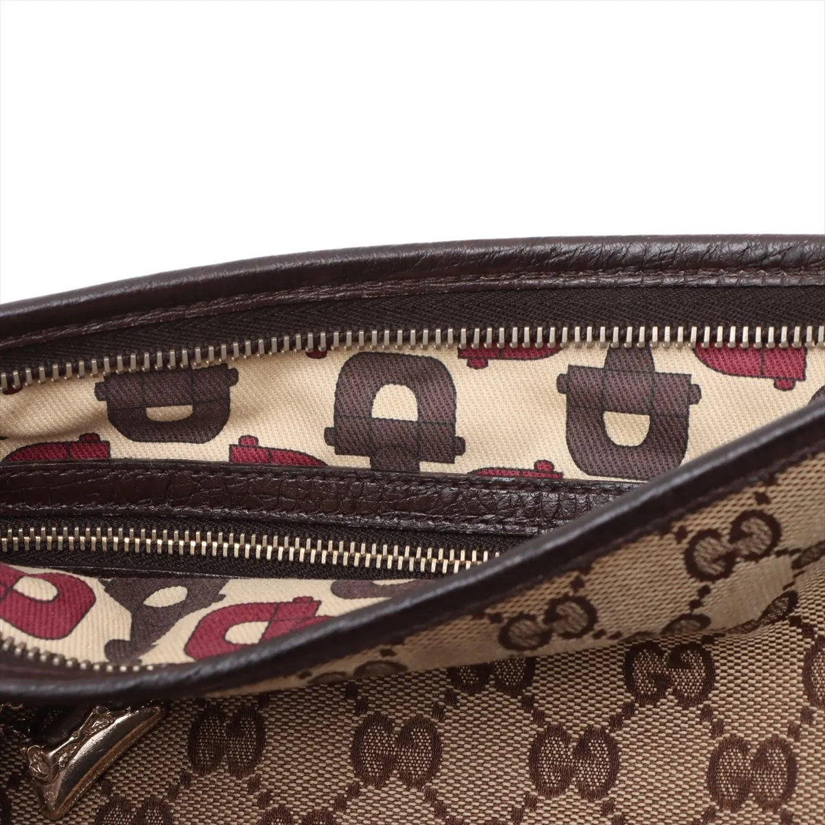 GG Canvas x Leather Shoulder Bag Beige 144388 — view 12