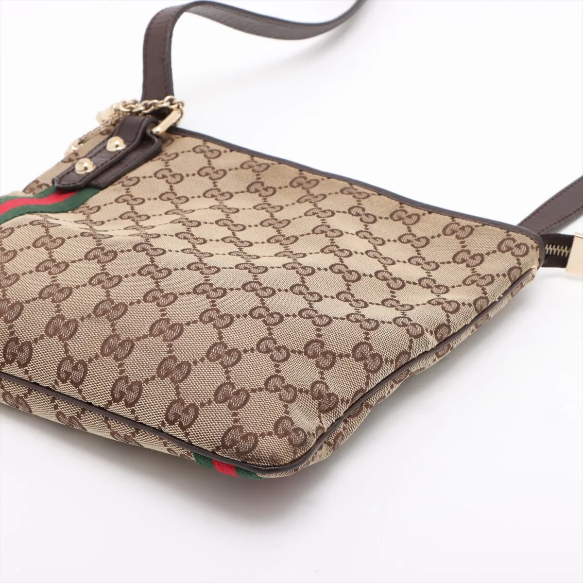 GG Canvas x Leather Shoulder Bag Beige 144388 — view 3