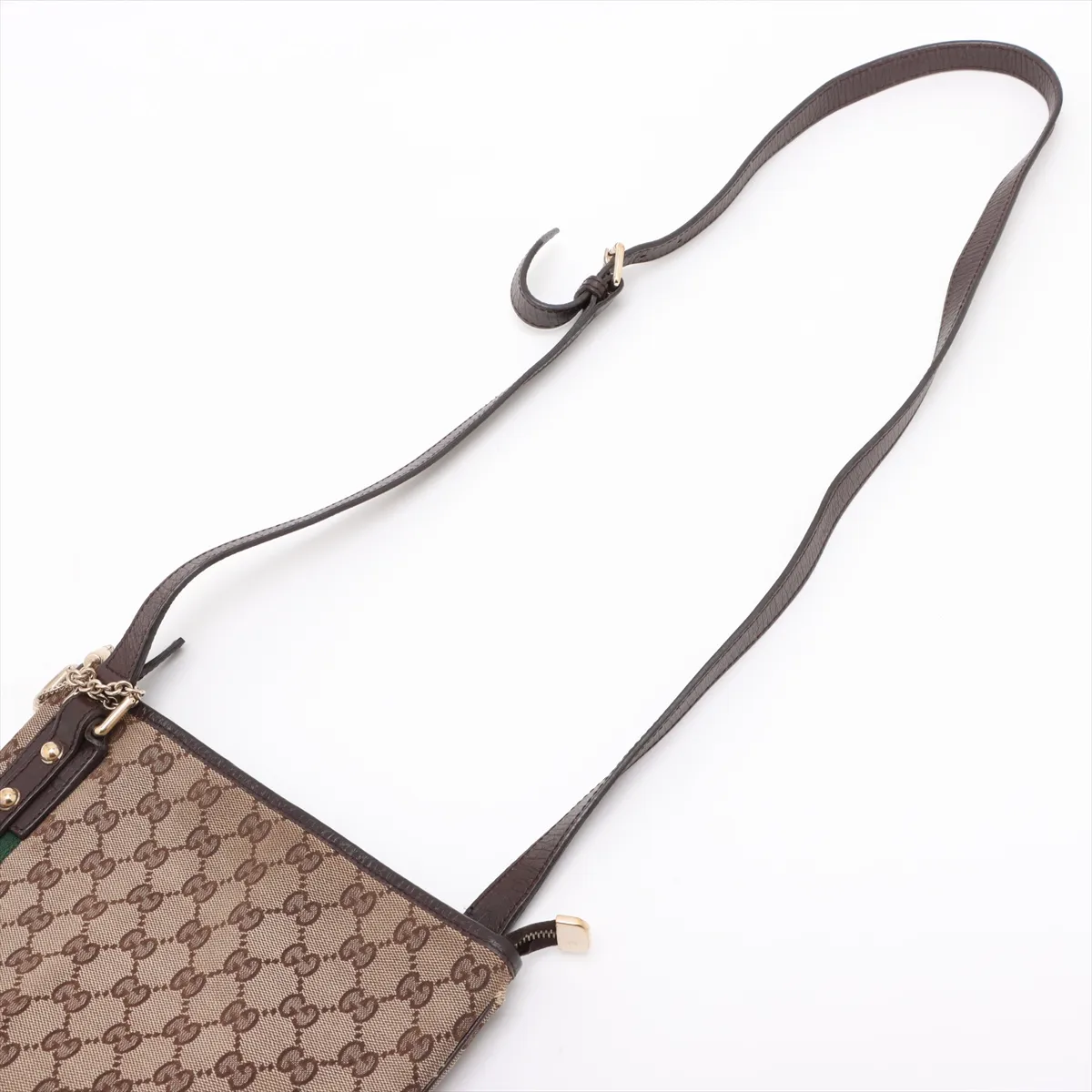 GG Canvas x Leather Shoulder Bag Beige 144388 — view 5