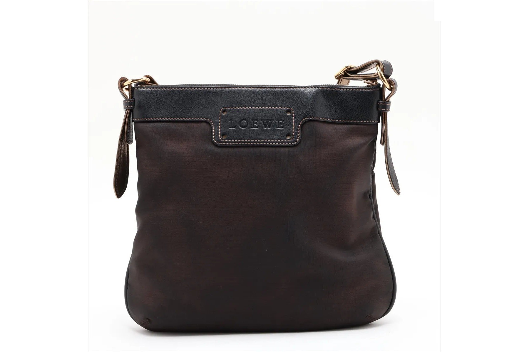 Anagram Leather Nylon Shoulder Bag, Crossbody Bag — view 2