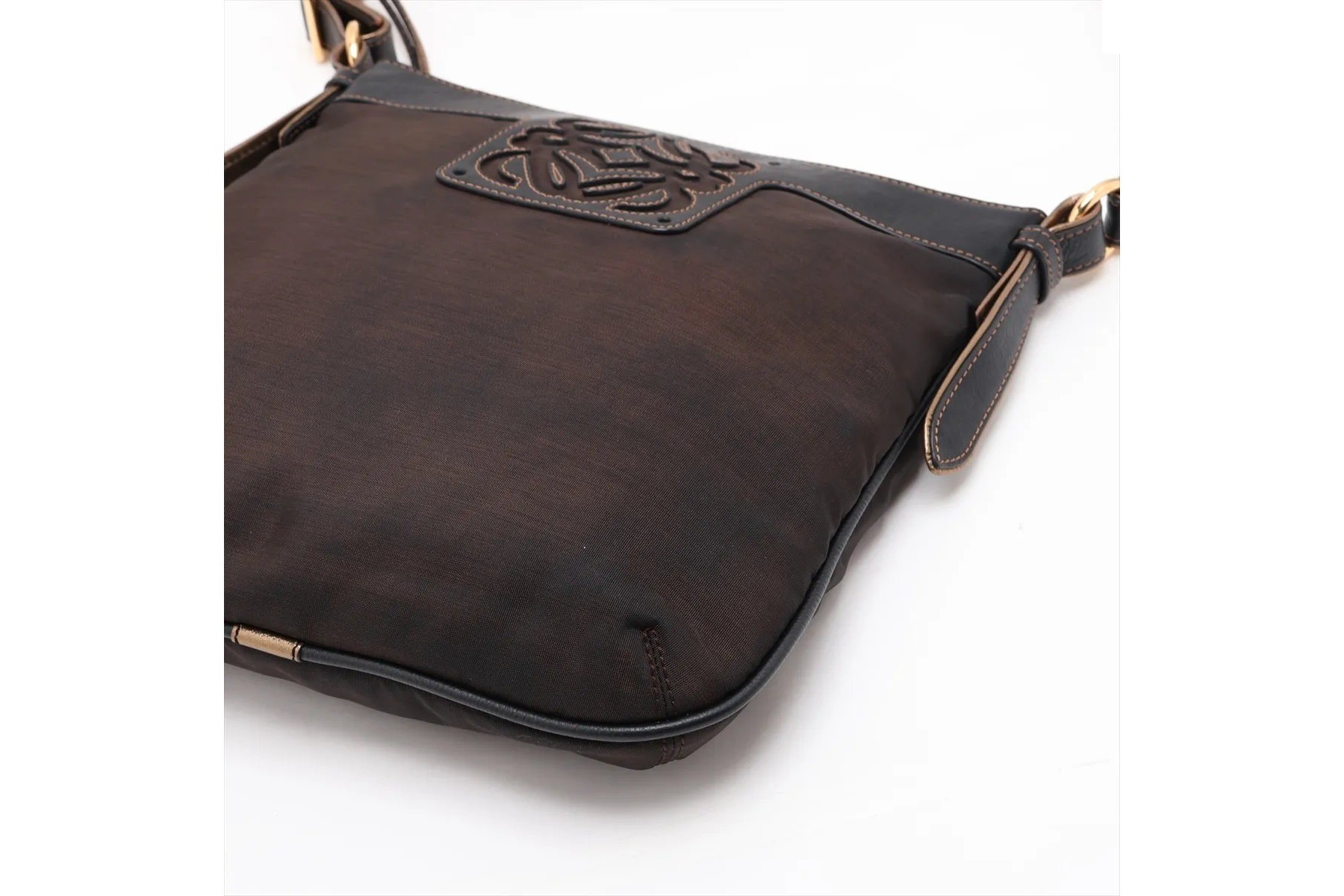 Anagram Leather Nylon Shoulder Bag, Crossbody Bag — view 3