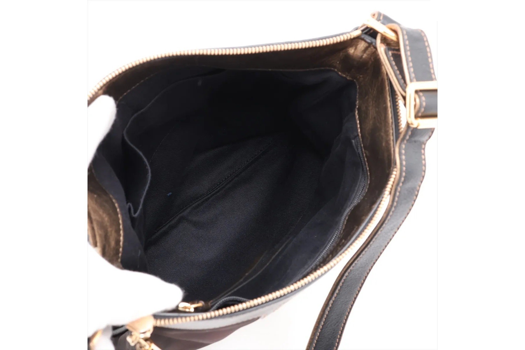 Anagram Leather Nylon Shoulder Bag, Crossbody Bag — view 6