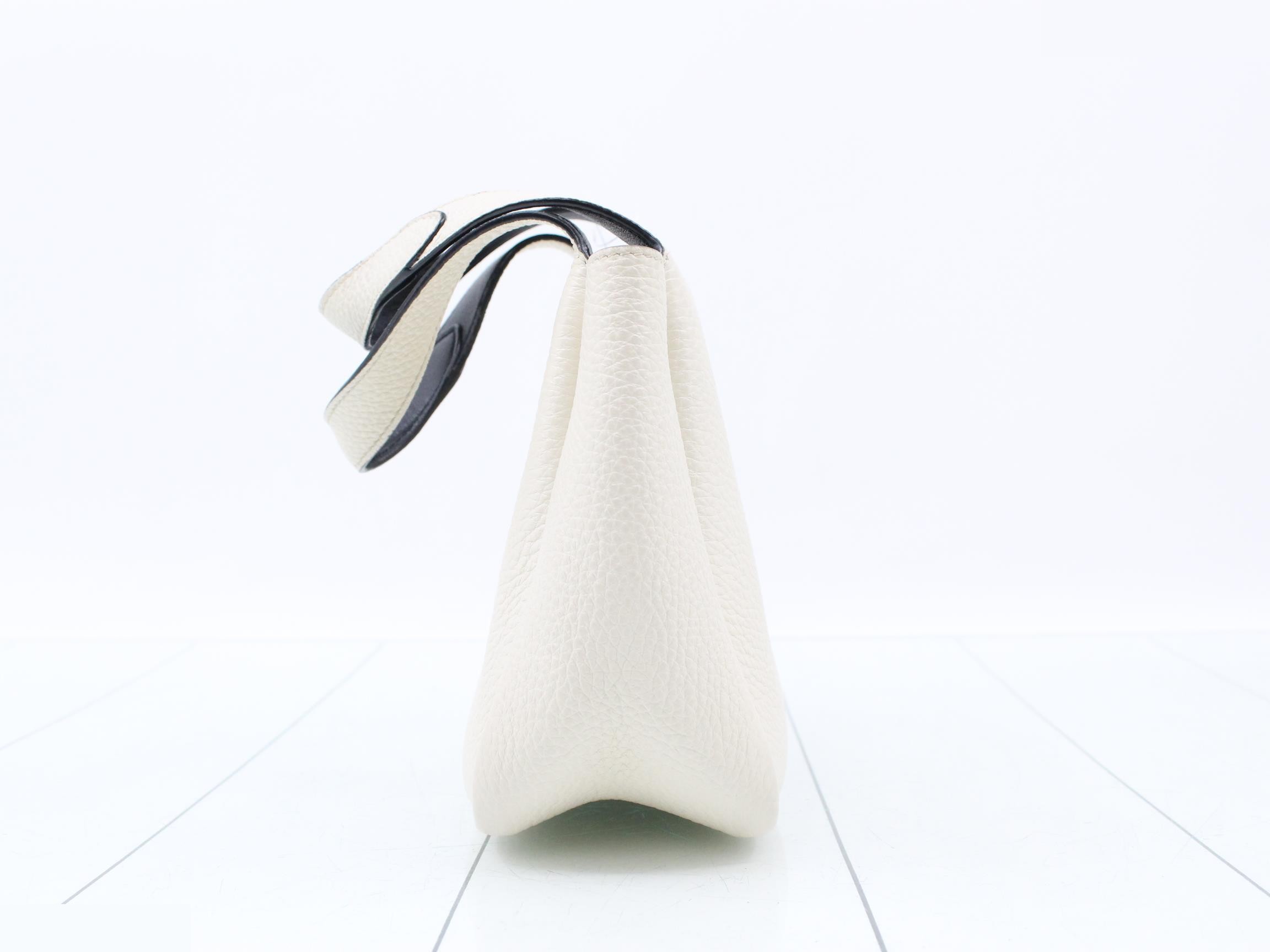 Leather handbag, white — view 3