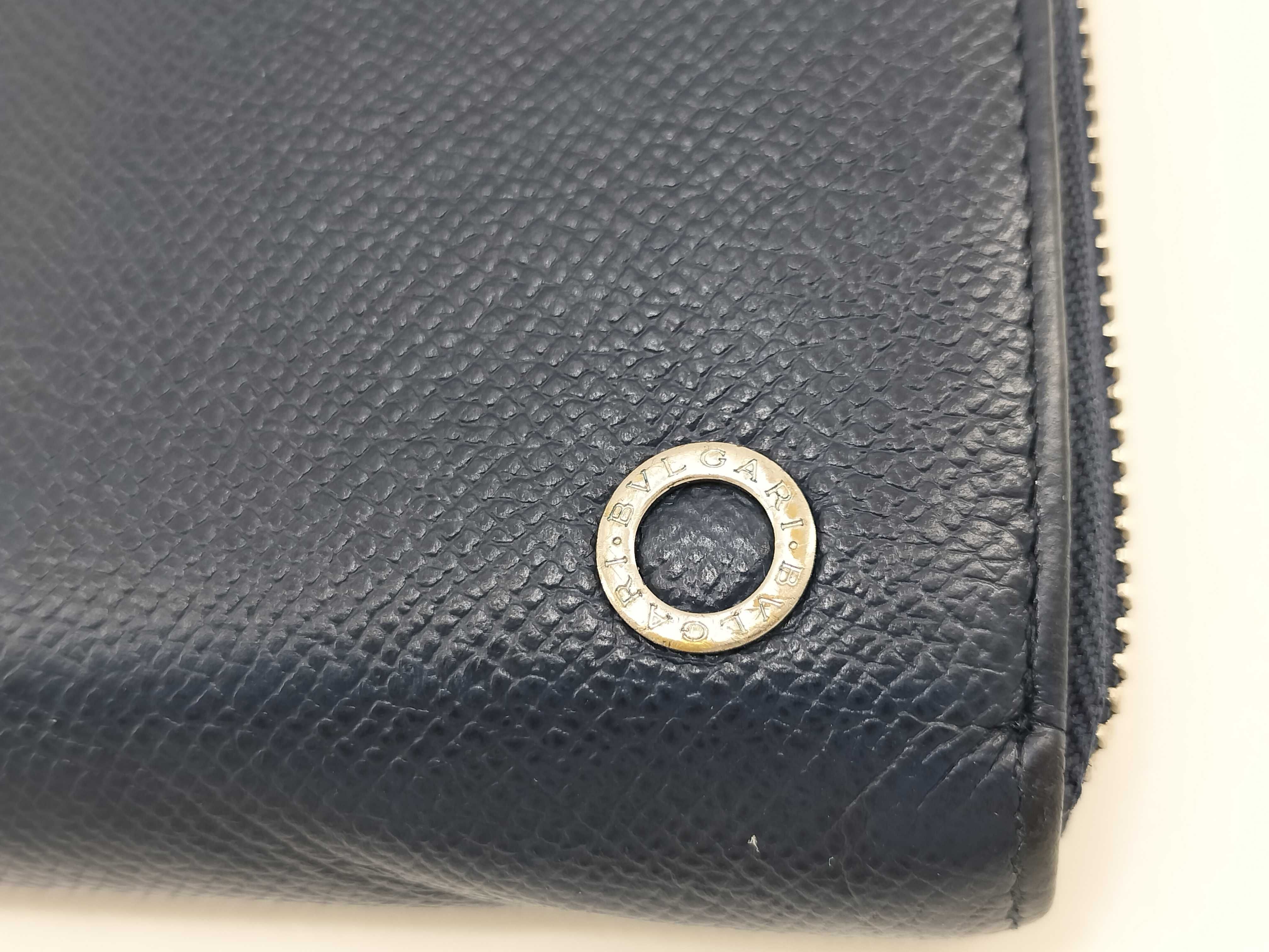 Bulgari Man Leather Round Long Wallet Serial Number Wallet — view 9