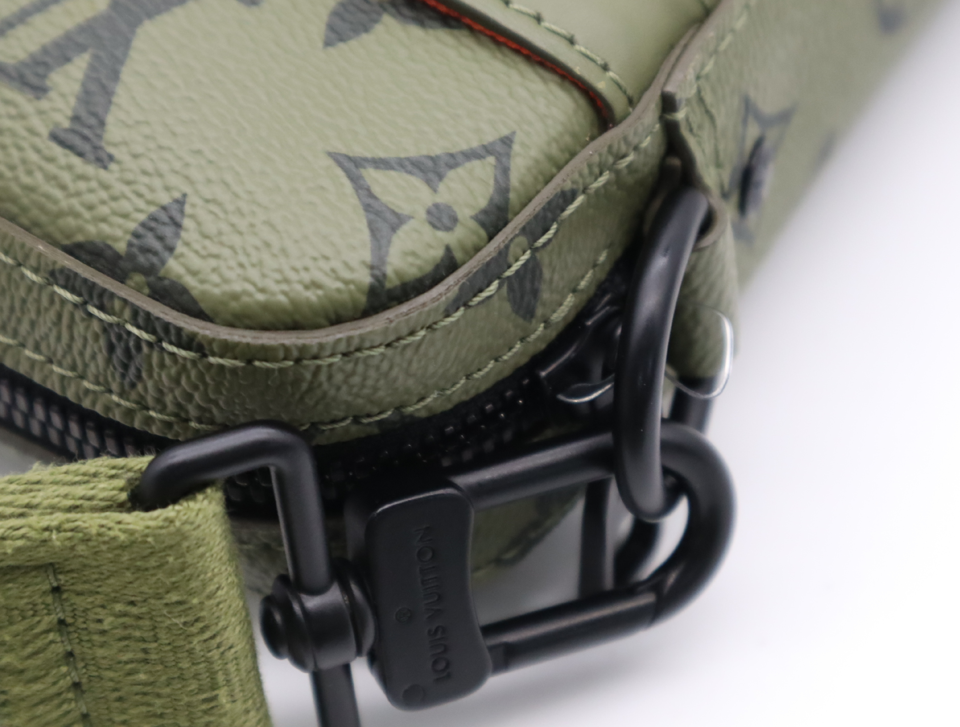 M23783 Monogram Trio Messenger Bag, Khaki, with Shoulder Strap, Pouch, and Coin Case. RFID-enabled. — view 9