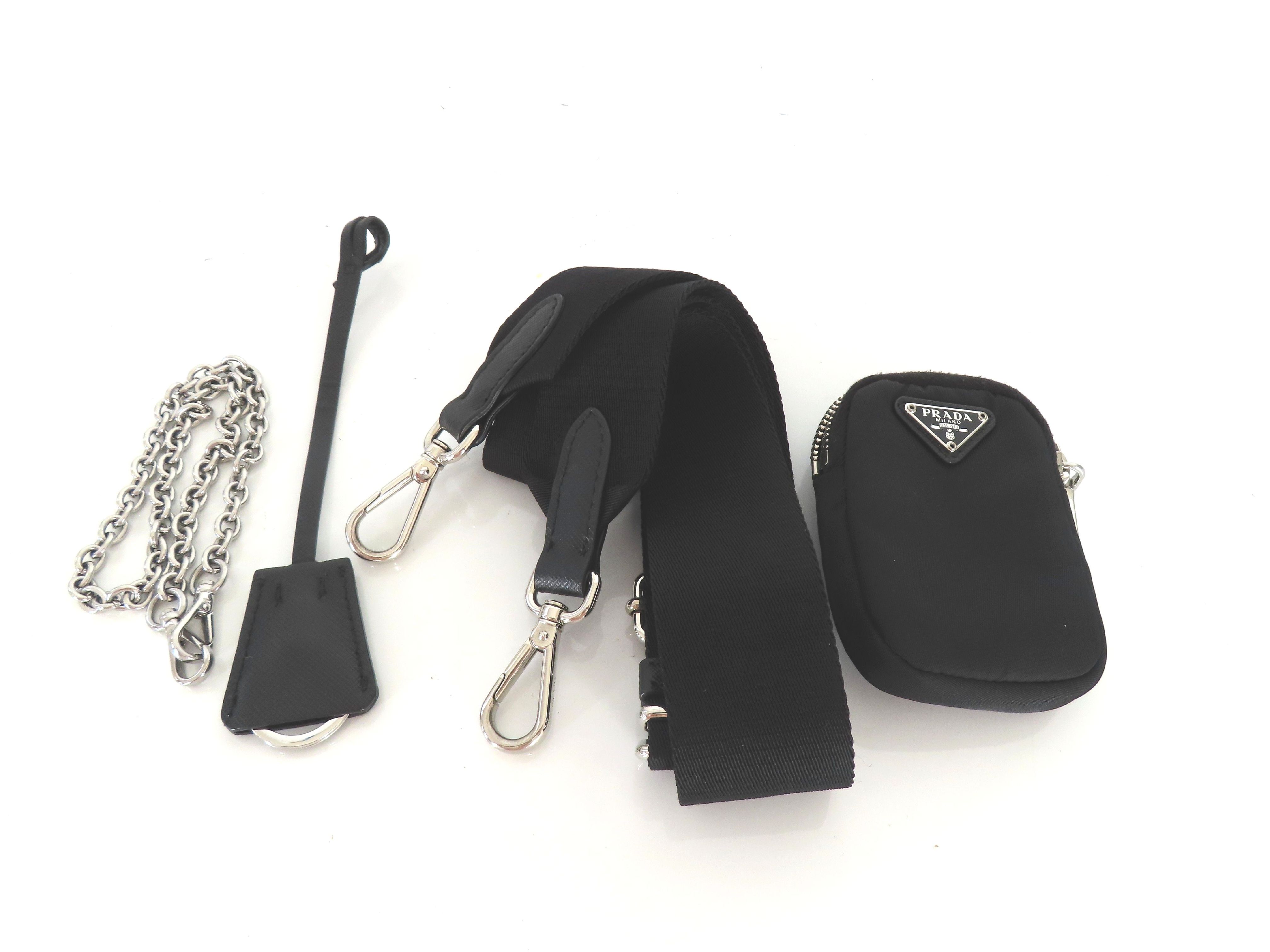 Re-Edition 2005 Nylon 1BH204 Black ST*2 Pouch Keyring Clochette Bag — view 9