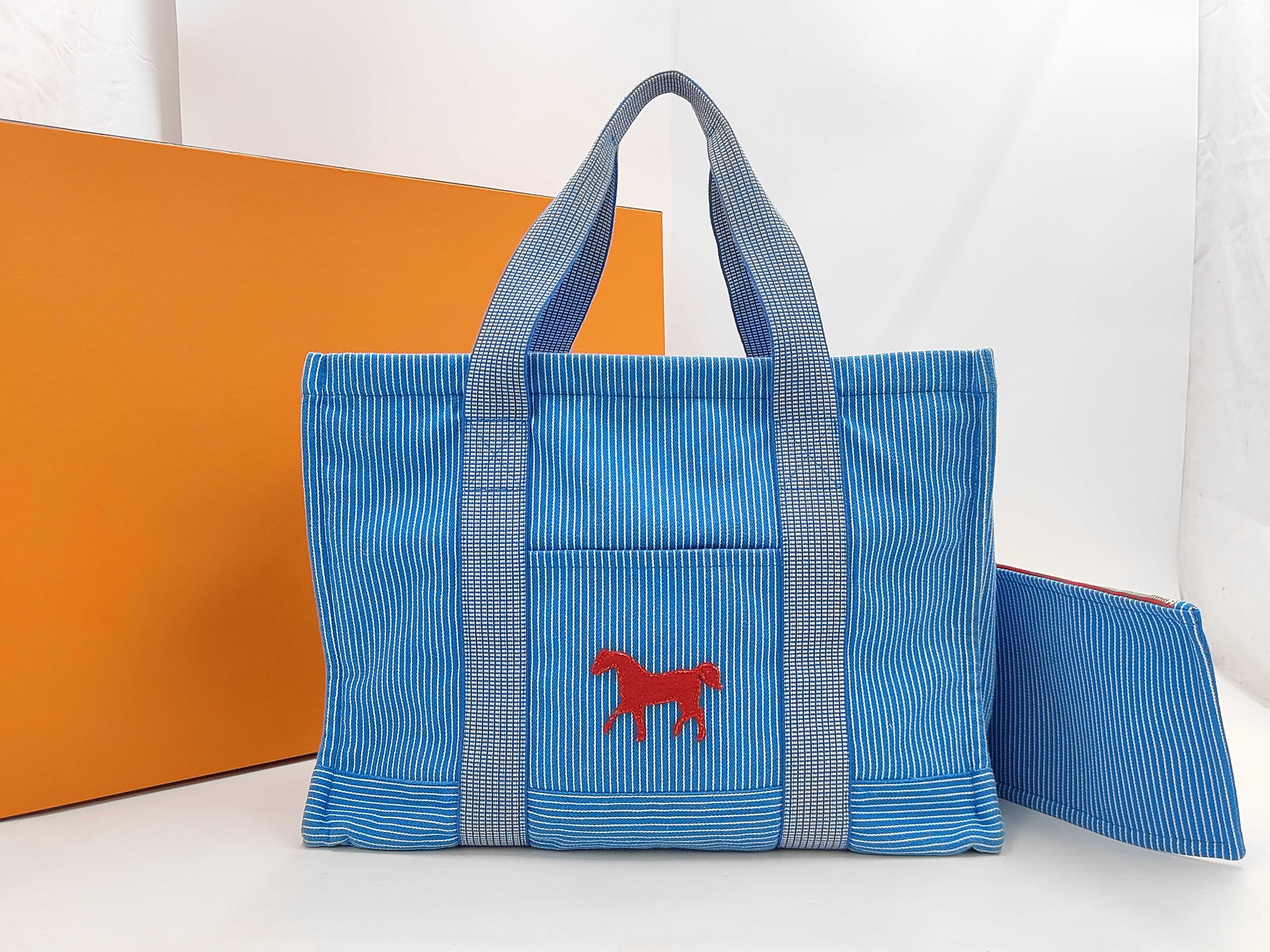 Caval Stripe Tote Bag, Blue Handbag