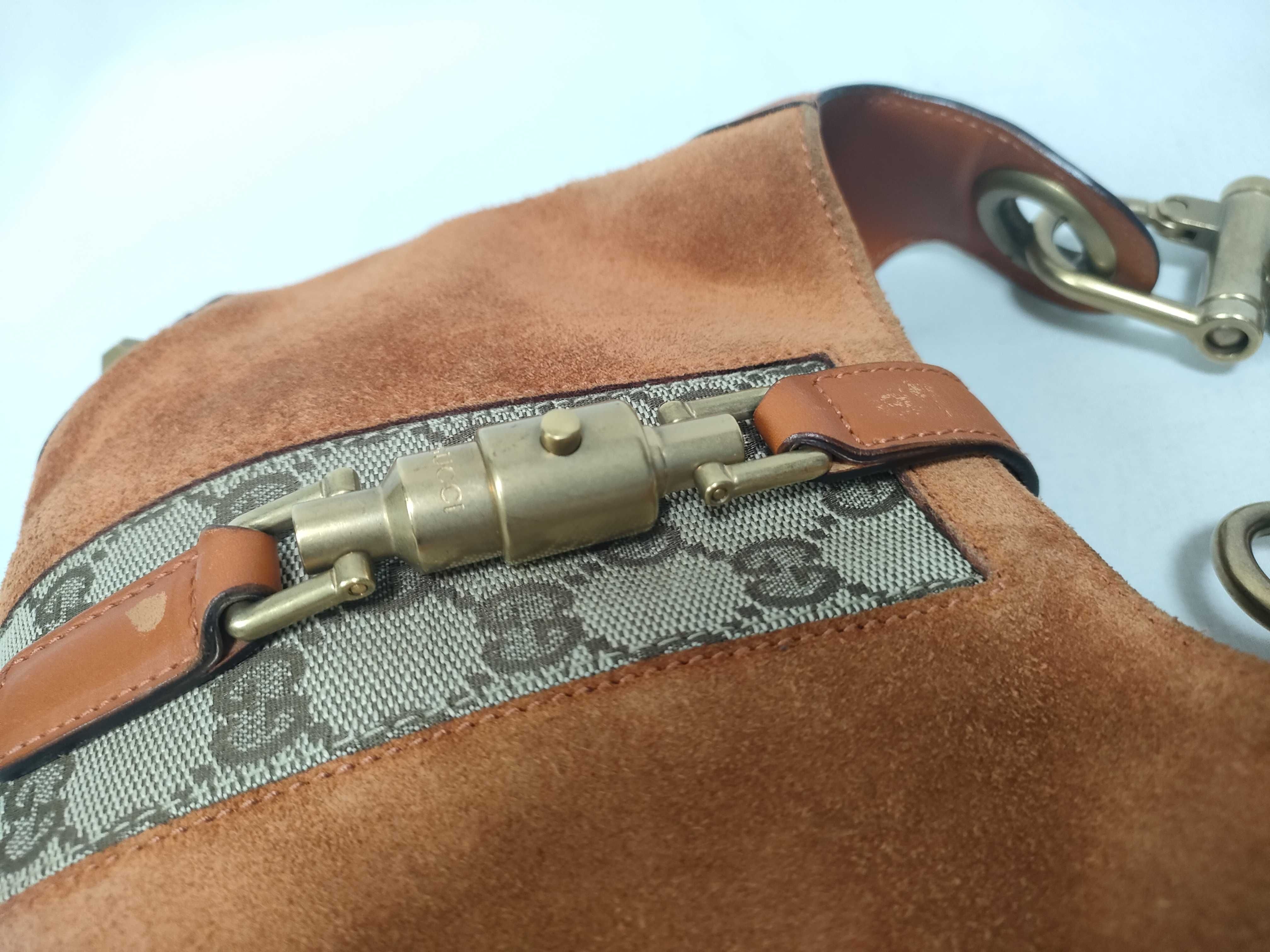 GG Canvas Suede New Jackie One-Shoulder Bag — view 12