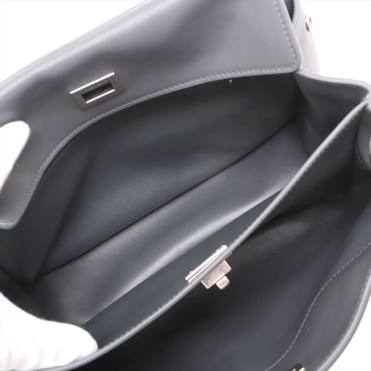 Rodeo Small Leather 2WAY Handbag Gray 789779 — view 9