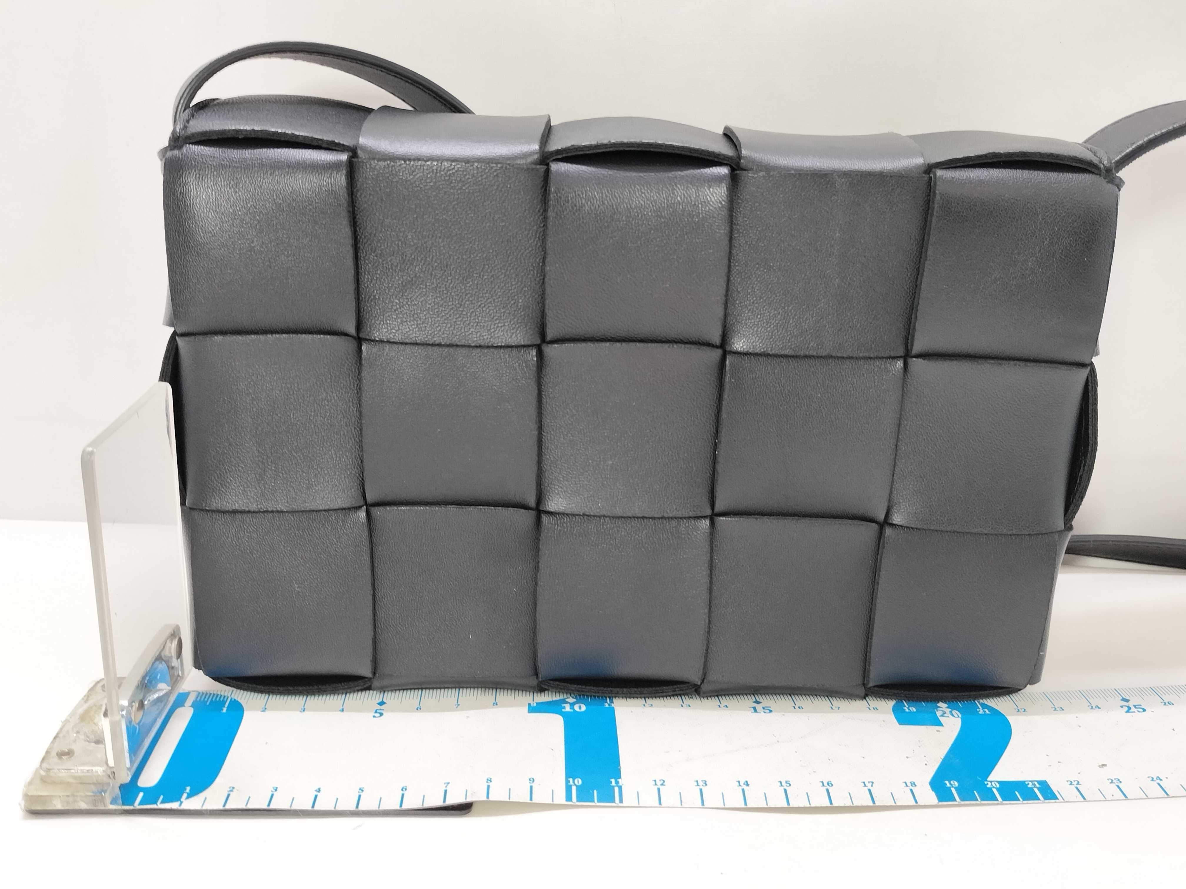 Maxi Cassette Leather Shoulder Bag, Black — view 2