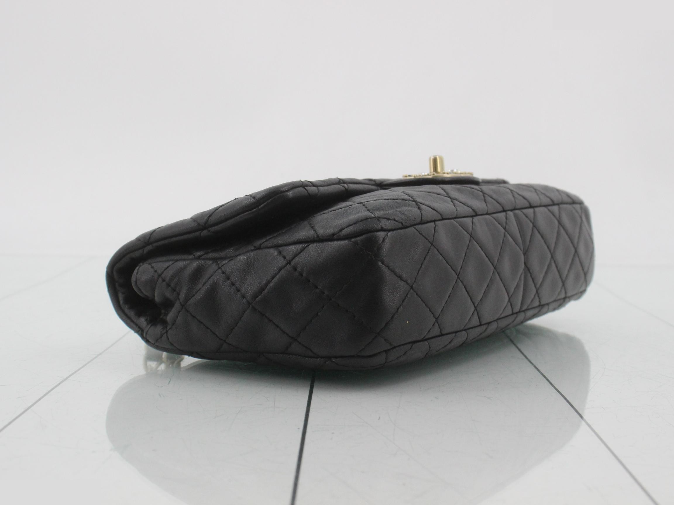 Matelassé lambskin handbag/shoulder bag, black — view 5