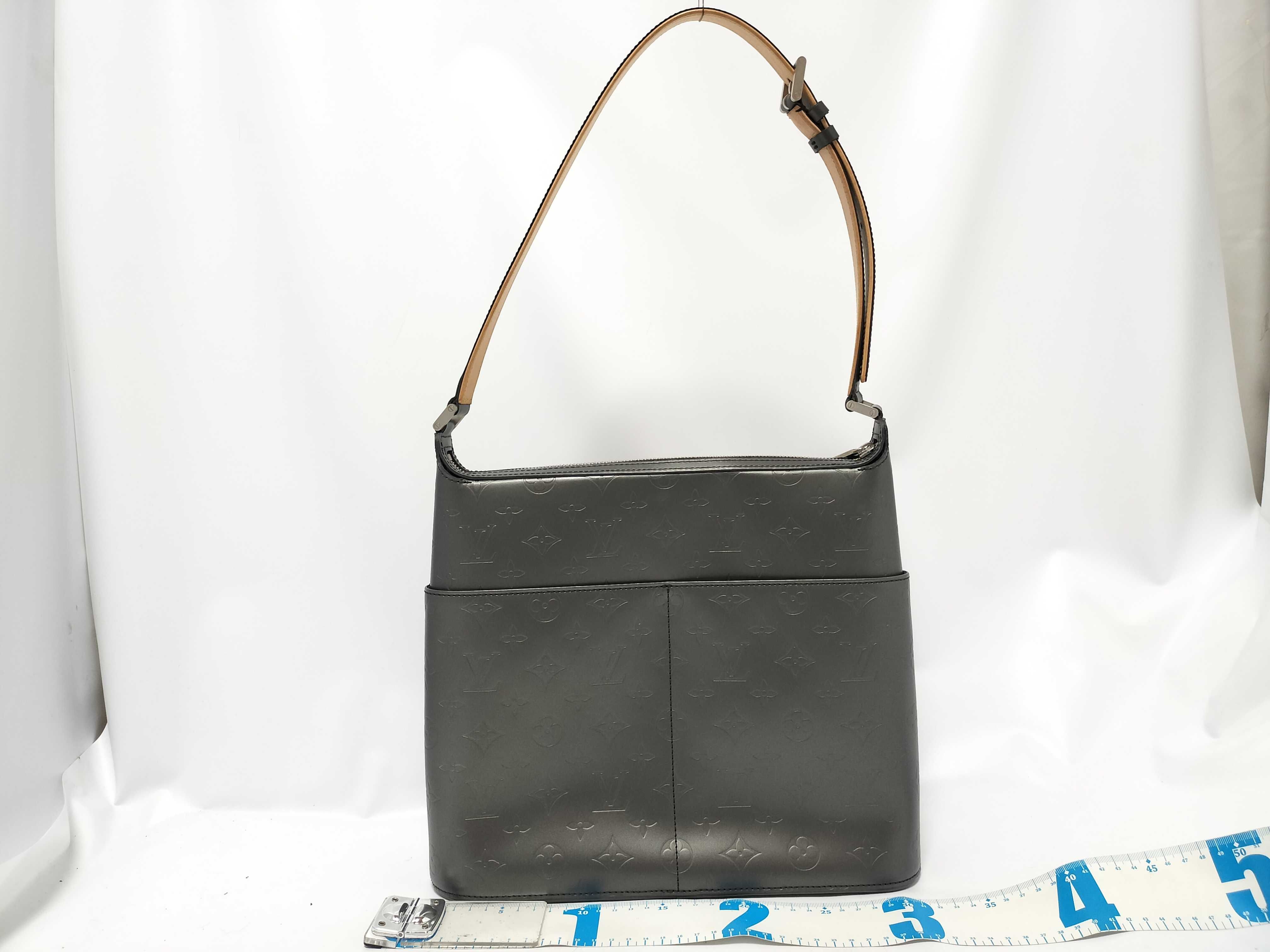 Monogram Matte Sutter Matte Gray Shoulder Bag with Dust Bag and Box — view 2