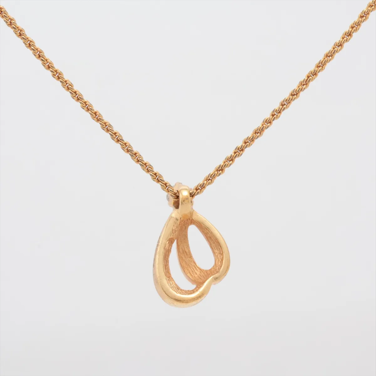 necklace, gold plated with rhinestones. Shows signs of wear, — view 2