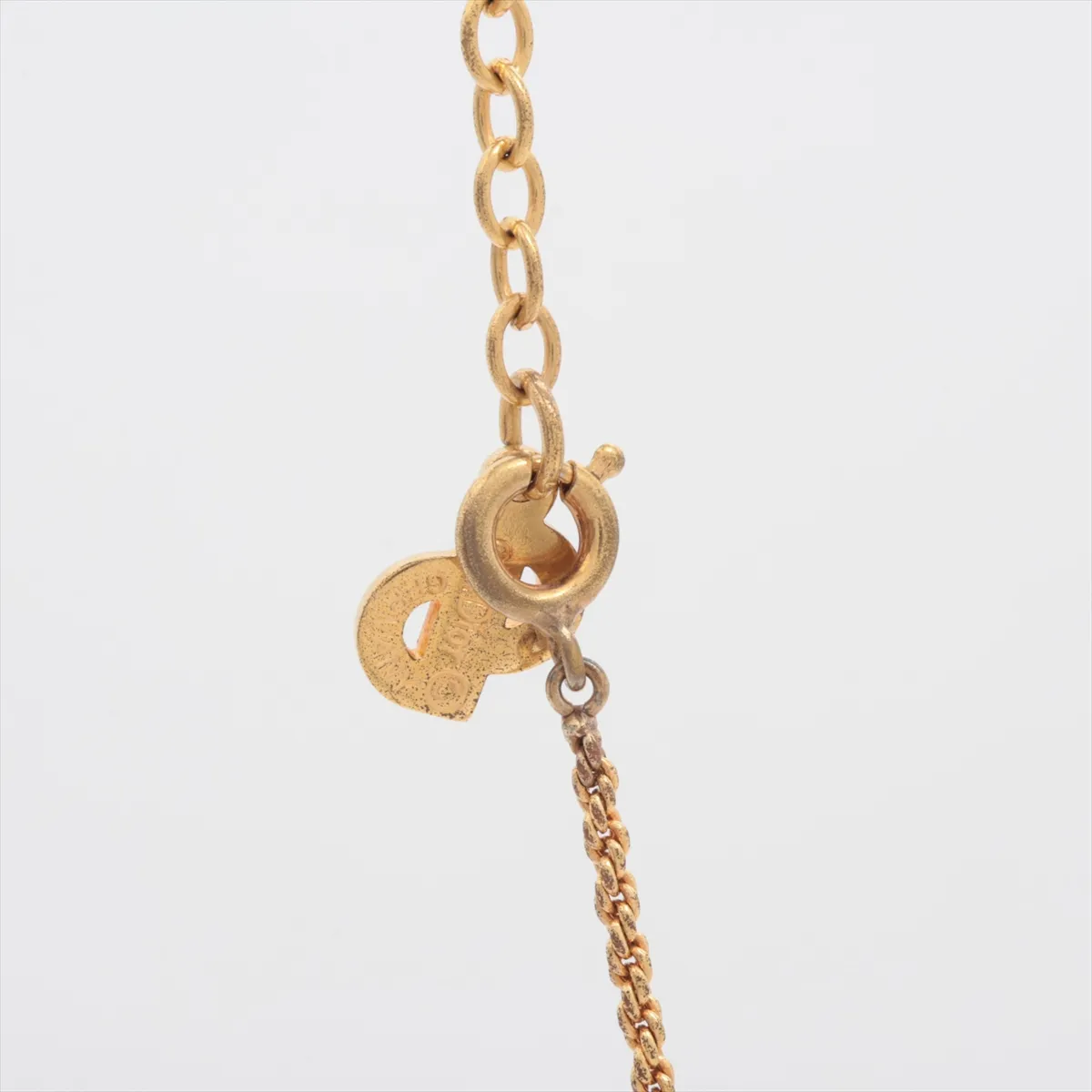 necklace, gold plated with rhinestones. Shows signs of wear, — view 3