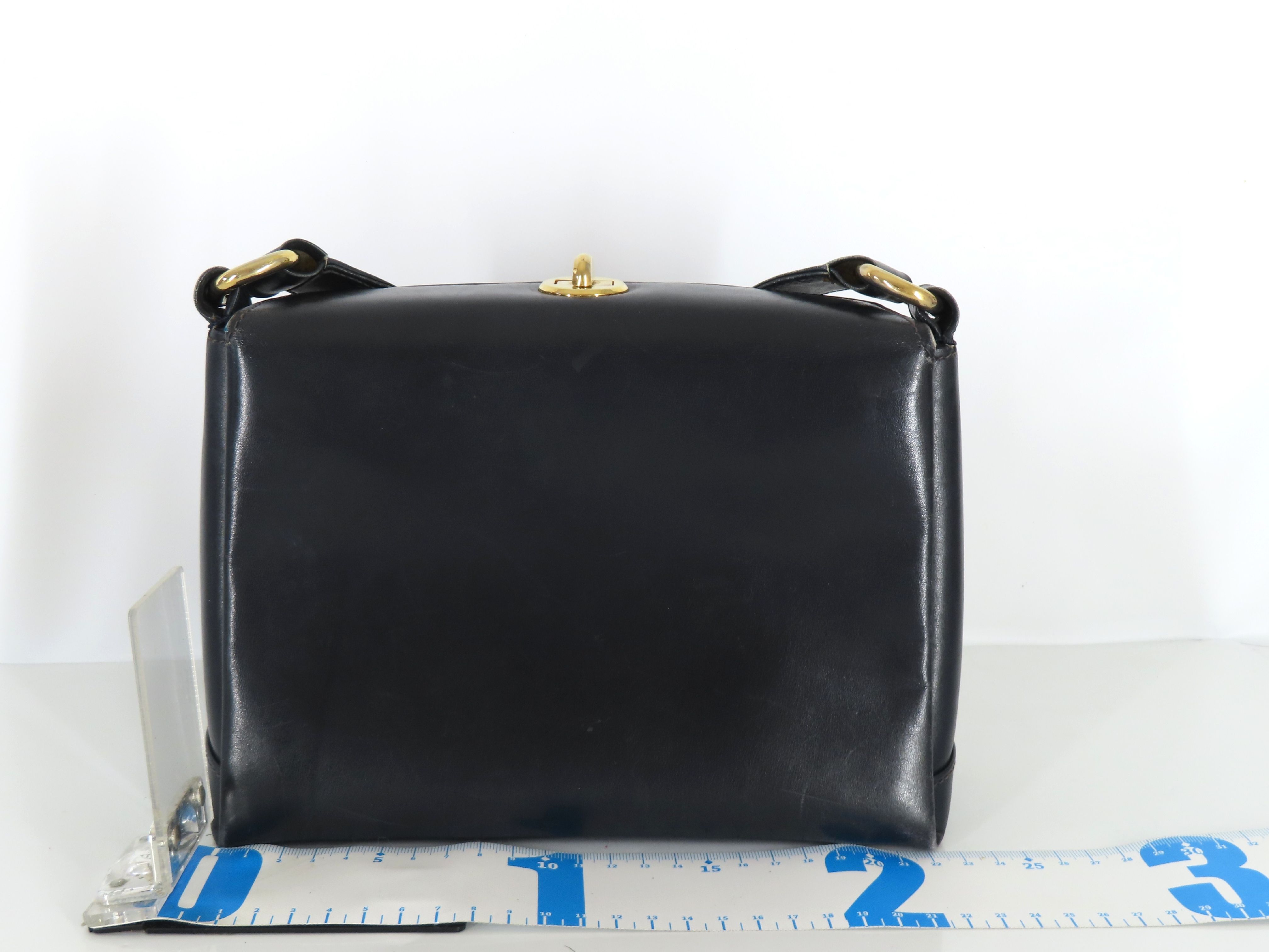 Vintage Turnlock Leather Shoulder Bag — view 2