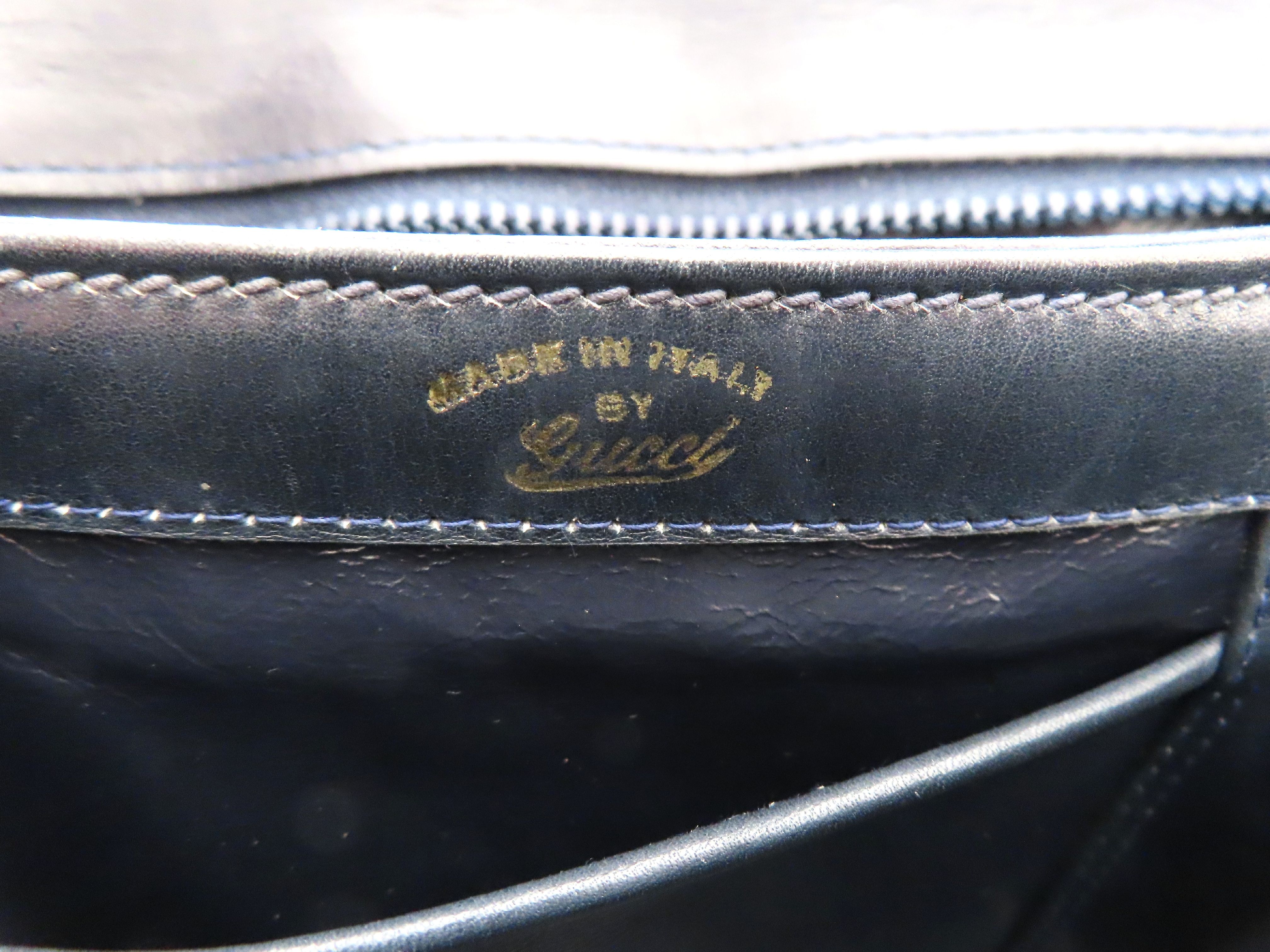Vintage Turnlock Leather Shoulder Bag — view 12