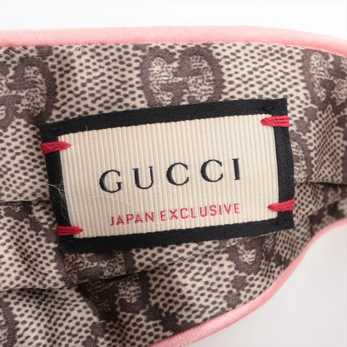 GG Supreme Hairband, Silk, Beige x Pink. Shows signs of wear, — view 3