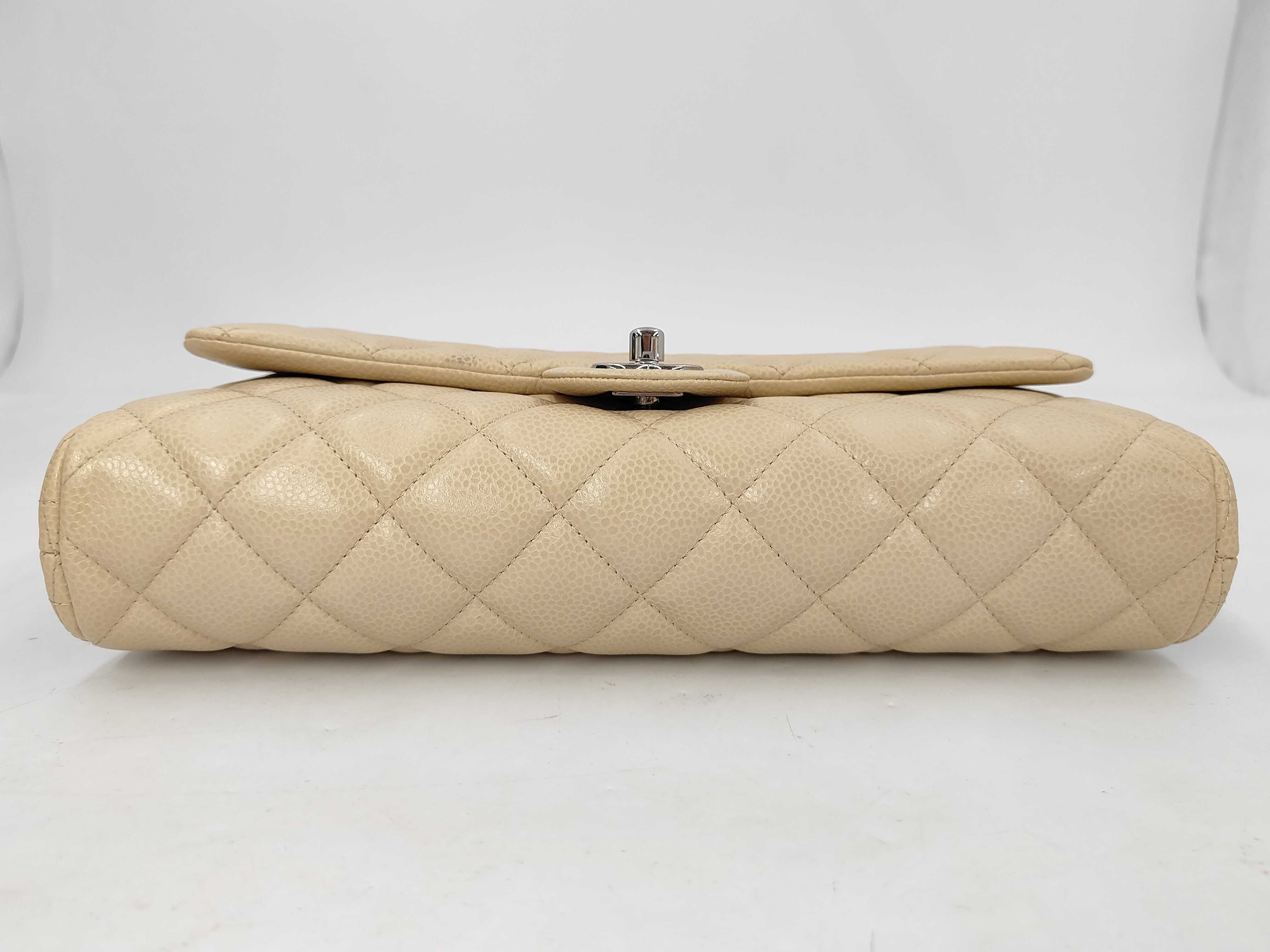 Caviar Chain Shoulder Bag (Beige) — view 4