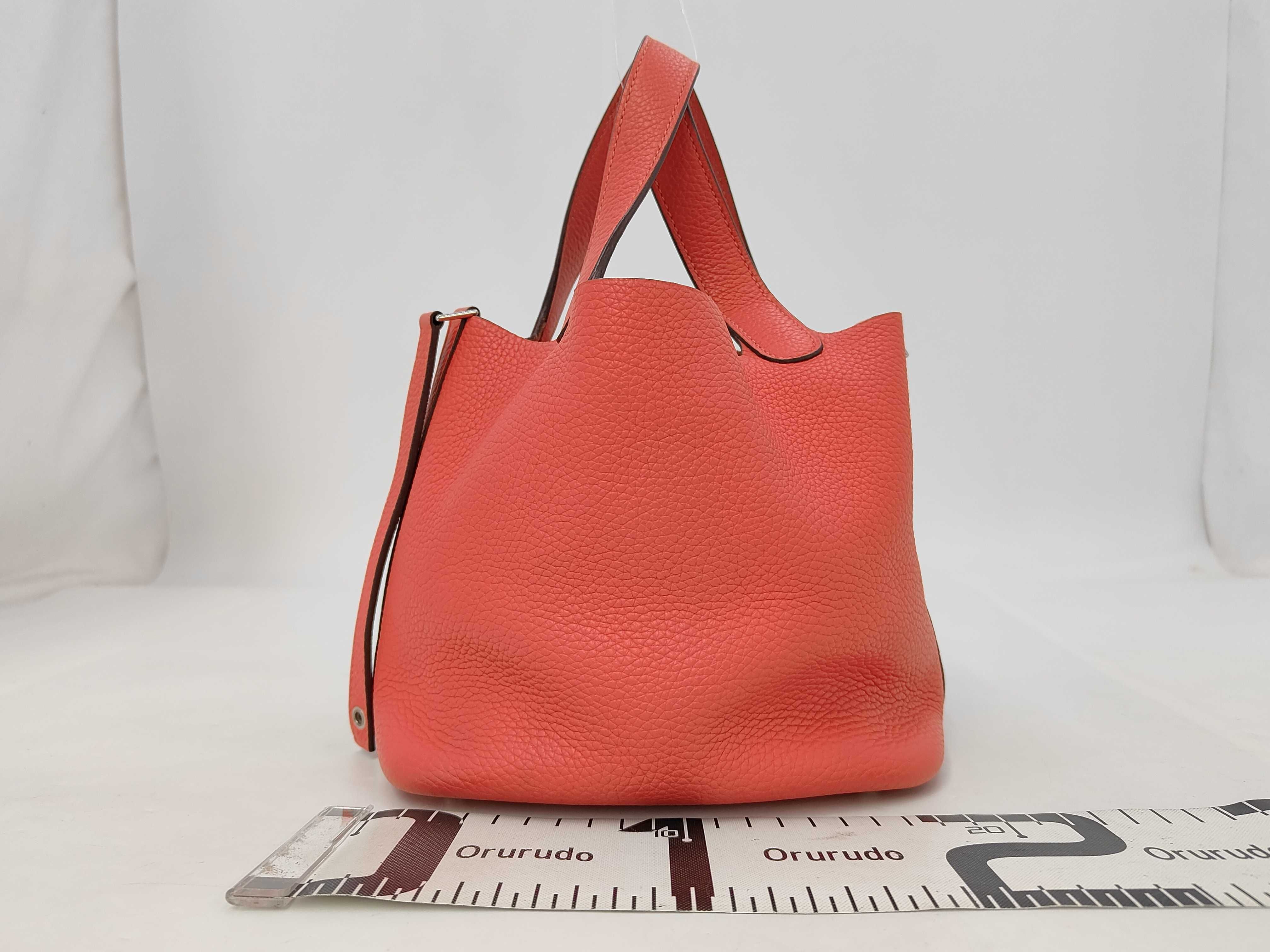 Picotin Lock PM Taurillon Clemence Leather/Bougainvillea Silver Hardware C Stamp Handbag — view 2