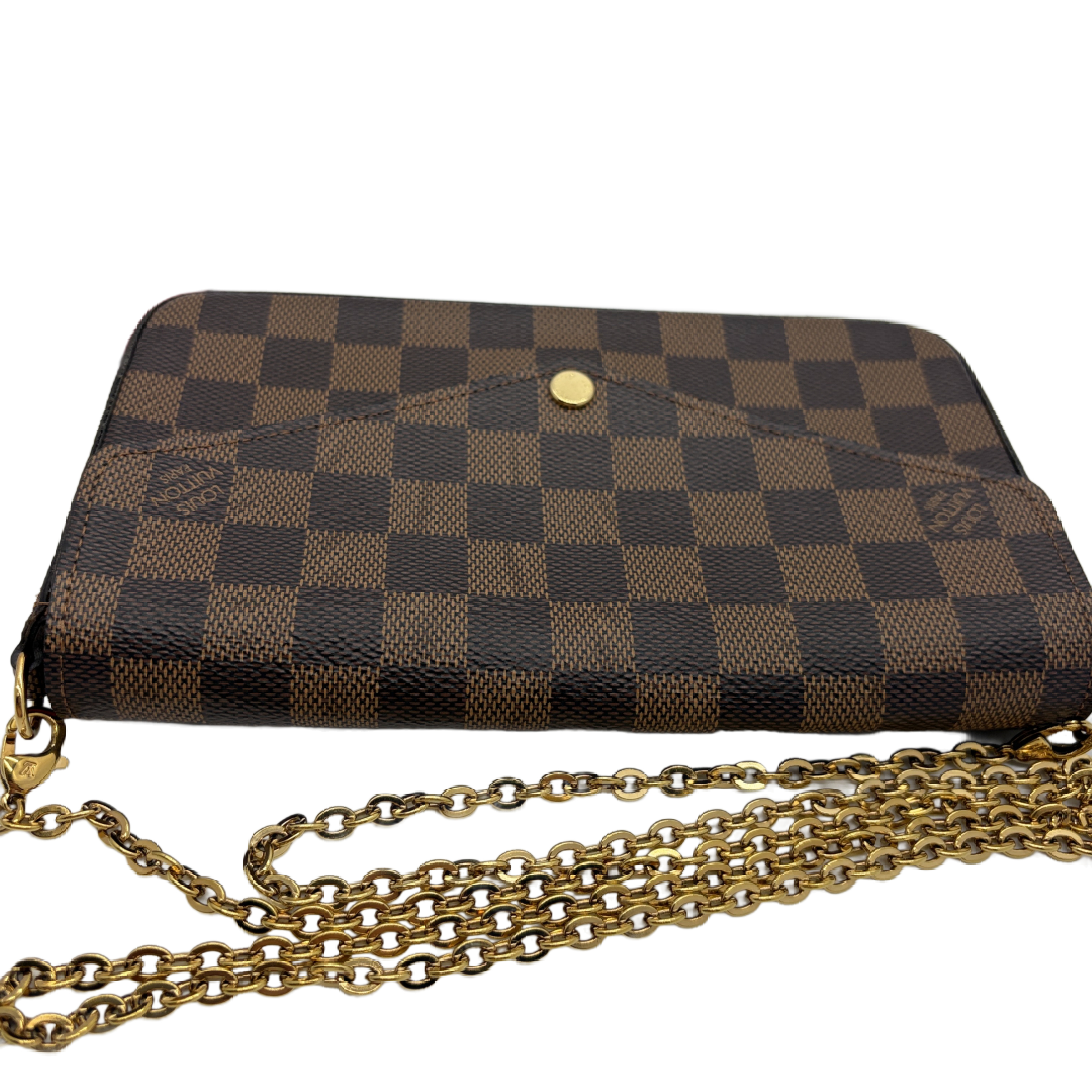 Damier Ebene Pochette Felicie Chain Shoulder Bag — view 9