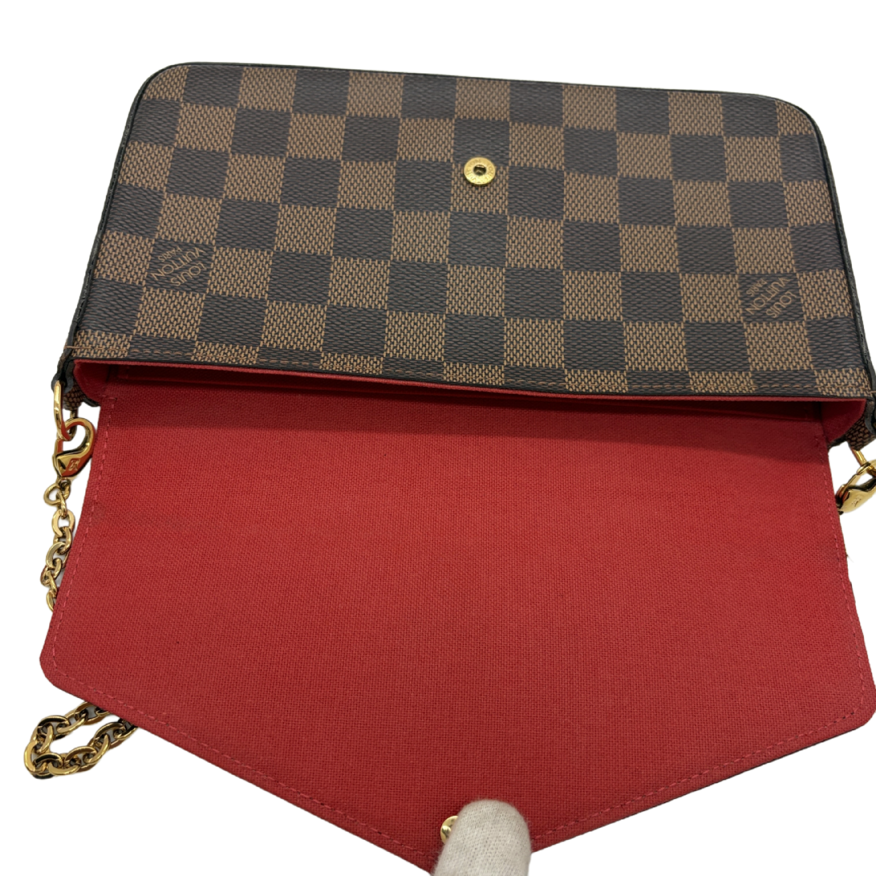 Damier Ebene Pochette Felicie Chain Shoulder Bag — view 10