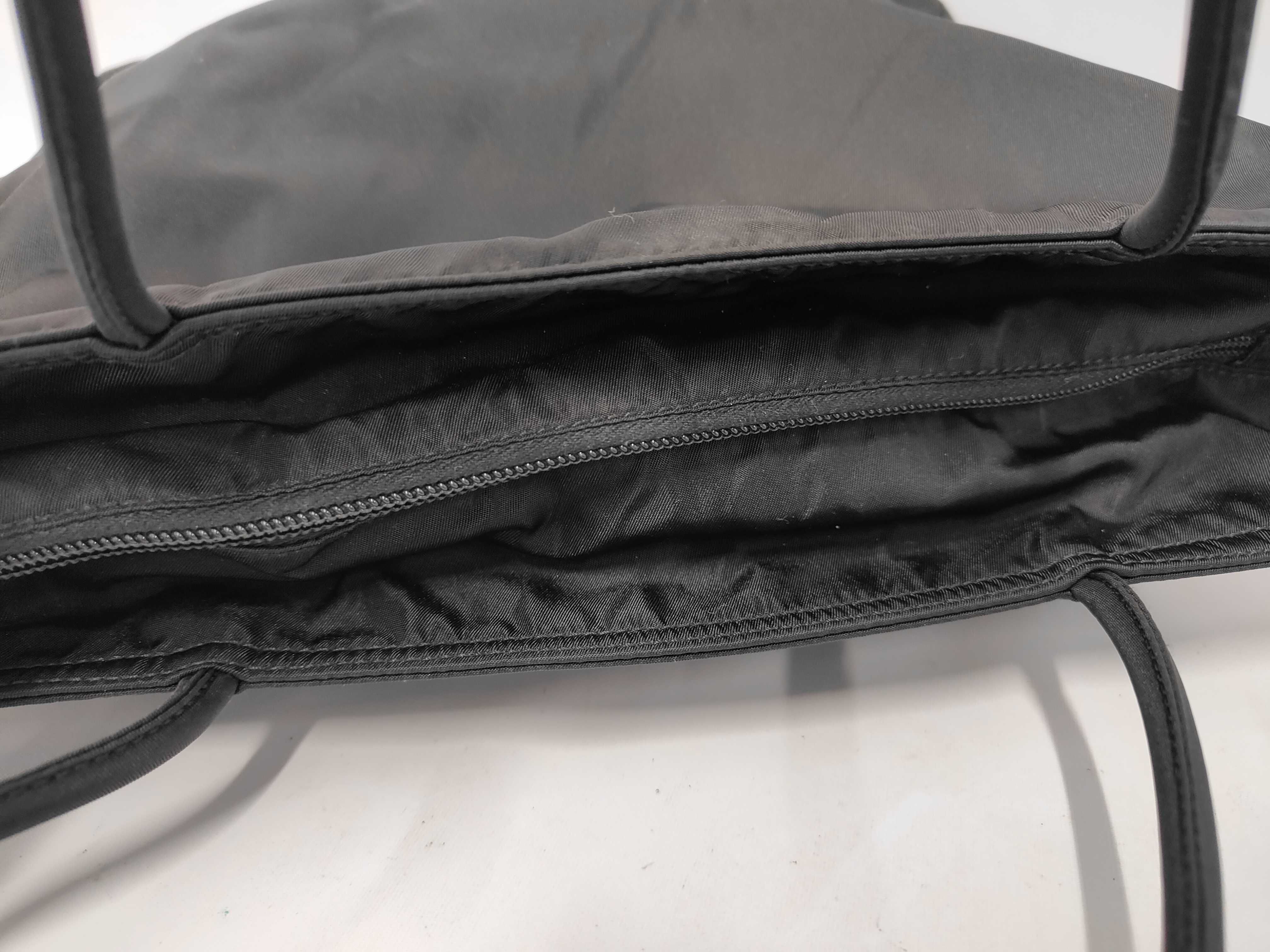 Nylon Triangle Logo Handbag, Black (Note: Odor present) — view 8