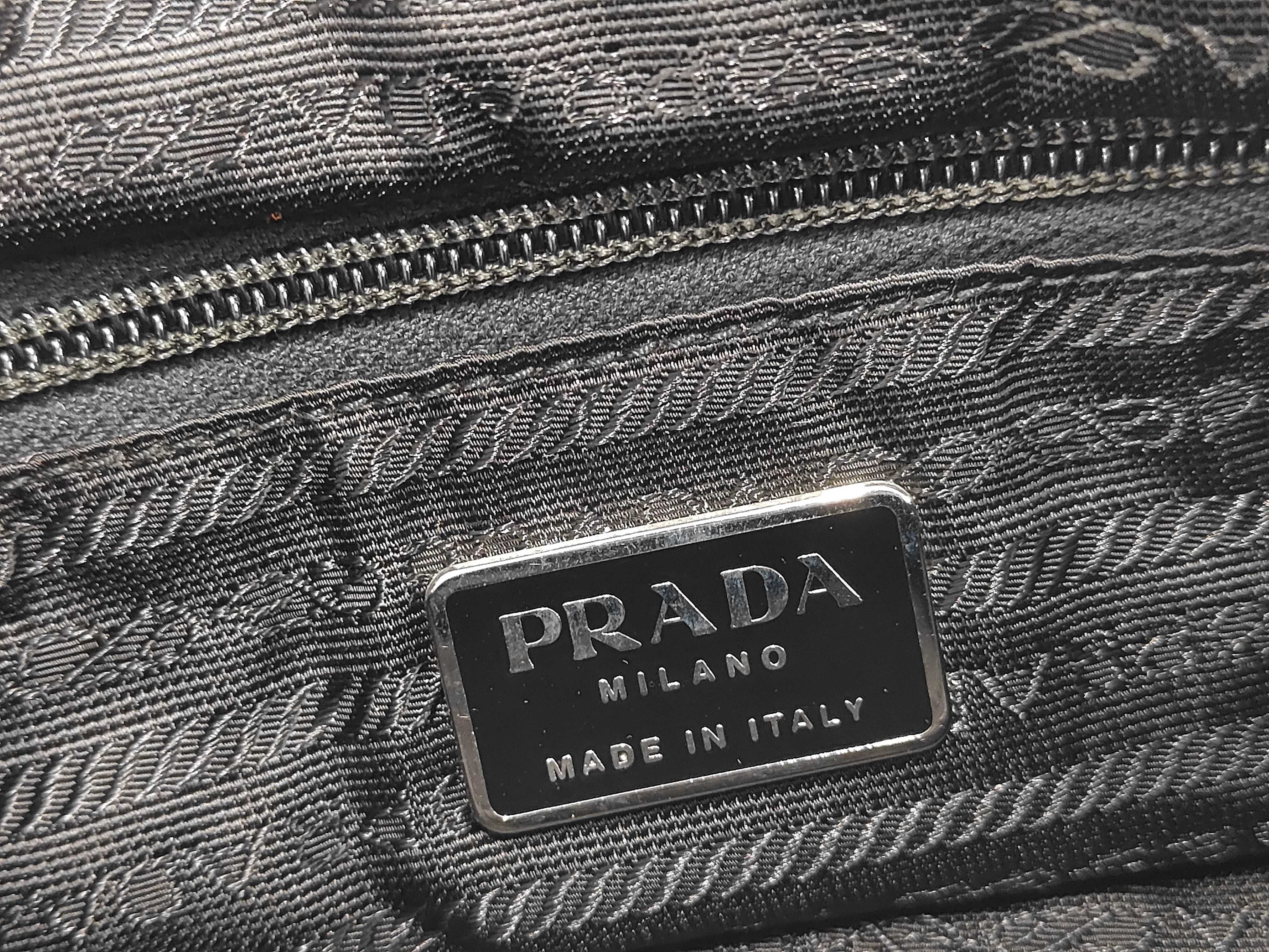 Nylon Triangle Logo Handbag, Black (Note: Odor present) — view 10