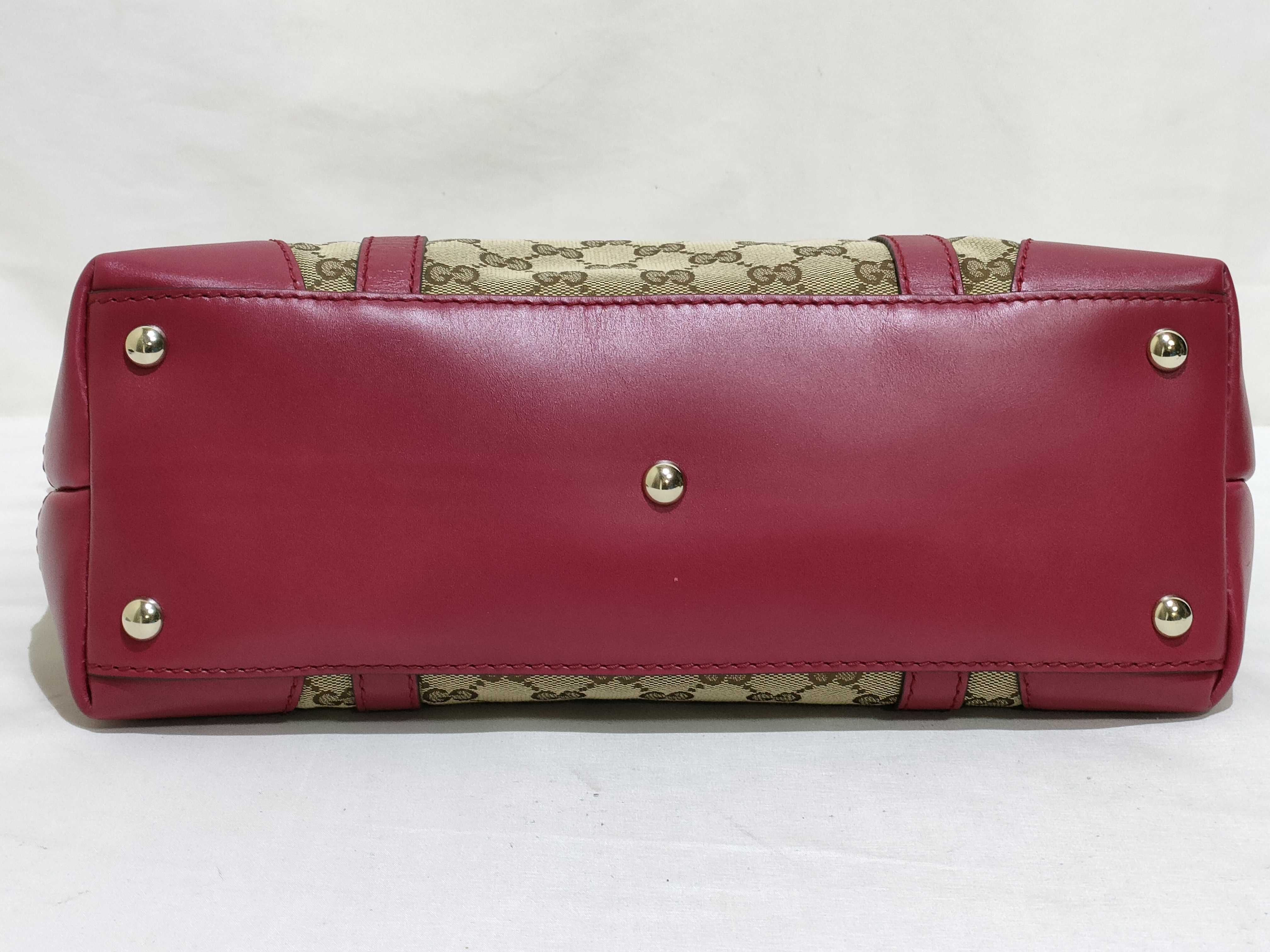 GG Canvas Tote Bag, 257069, GG Pattern, Red, with Bag — view 7