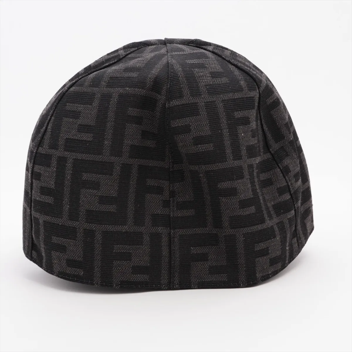 Zucca Cap, Size M, Cotton x Leather, Black. Shows signs of wear, — view 3