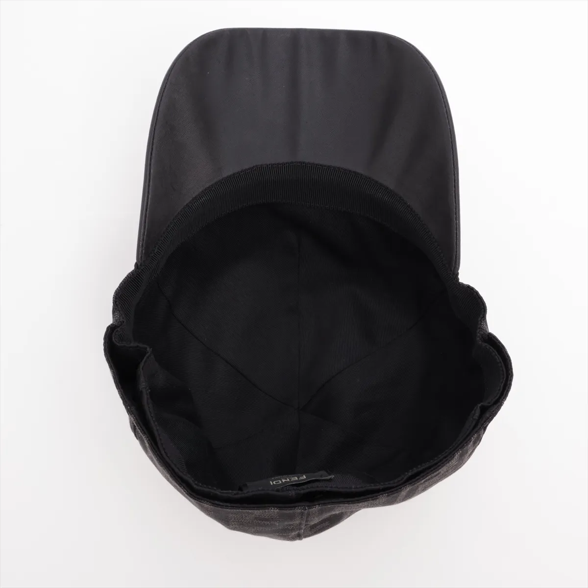 Zucca Cap, Size M, Cotton x Leather, Black. Shows signs of wear, — view 4
