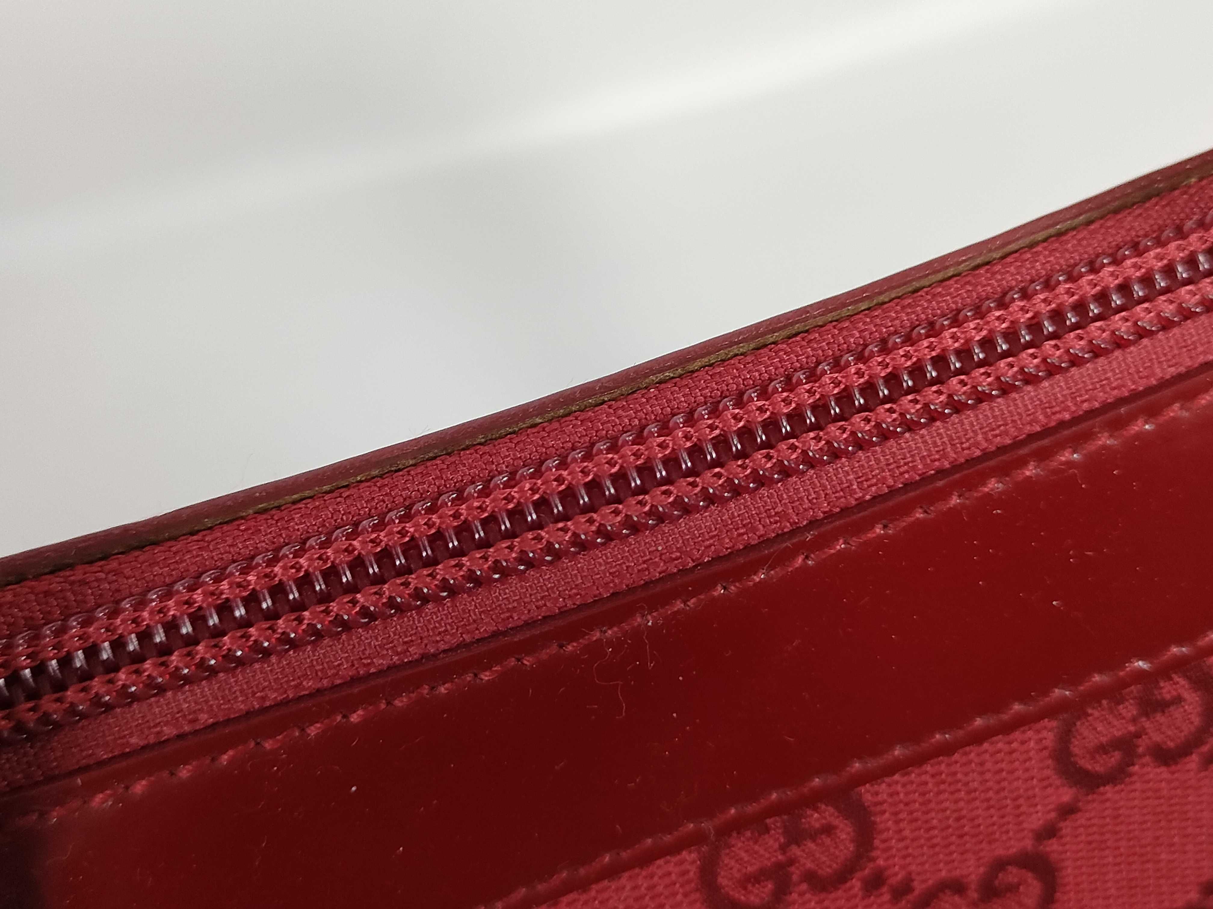 GG Canvas Enamel Patent Leather Handbag Red Handbag — view 11