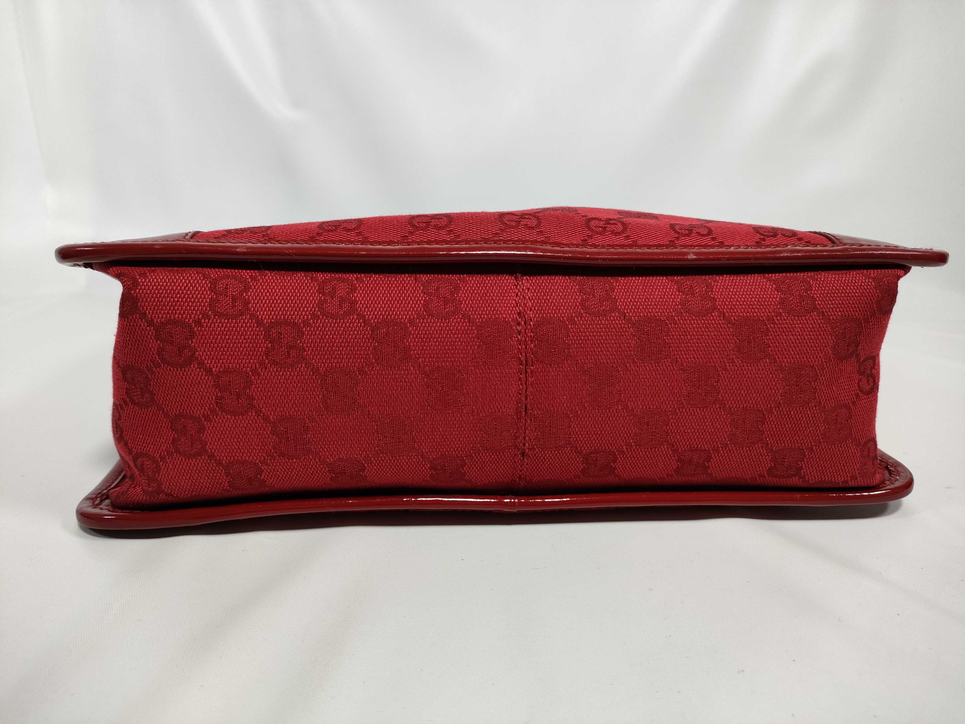 GG Canvas Enamel Patent Leather Handbag Red Handbag — view 8