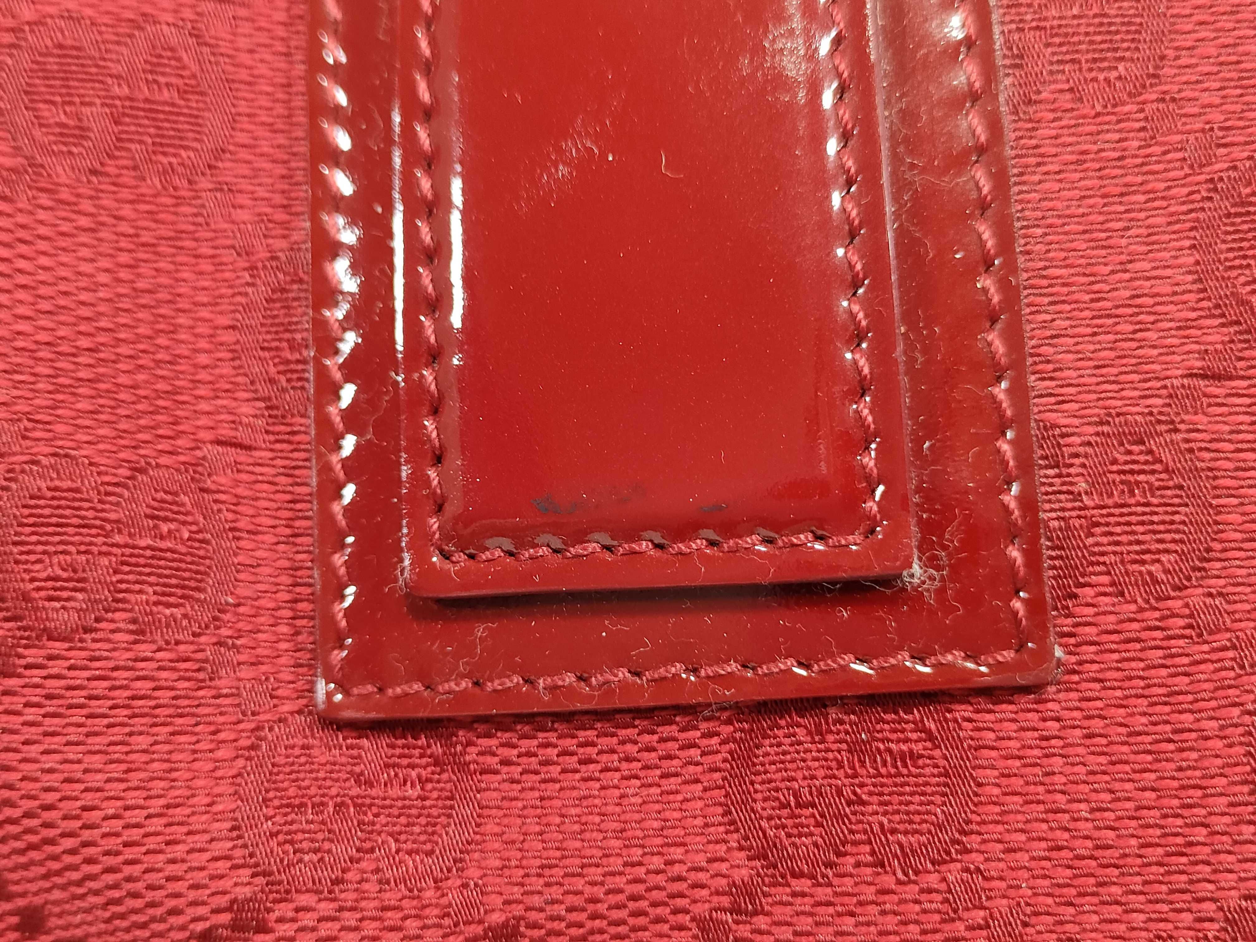 GG Canvas Enamel Patent Leather Handbag Red Handbag — view 9