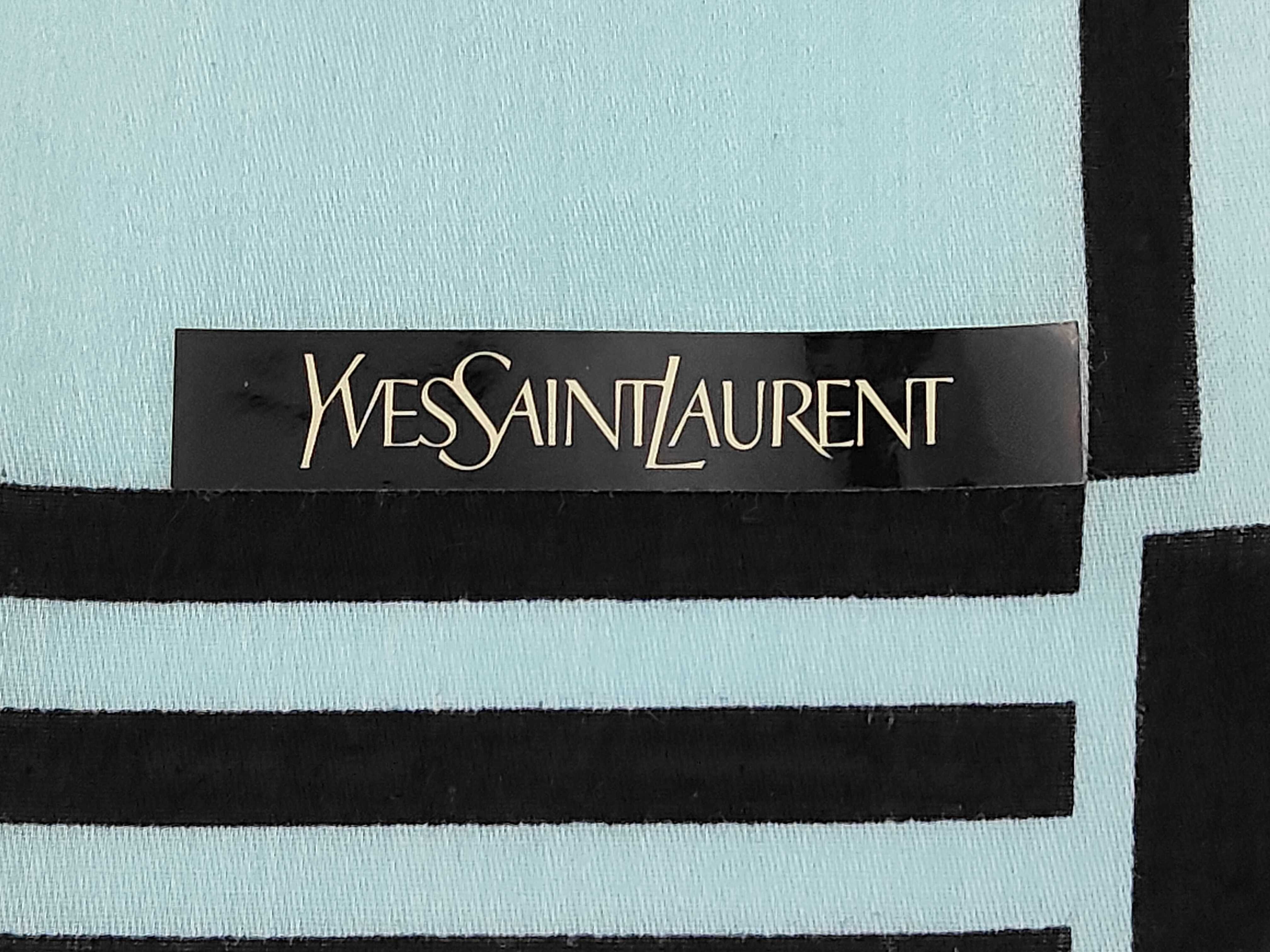 handkerchief/scarf with sticker, YSL big logo, blue, other accessories. — view 3