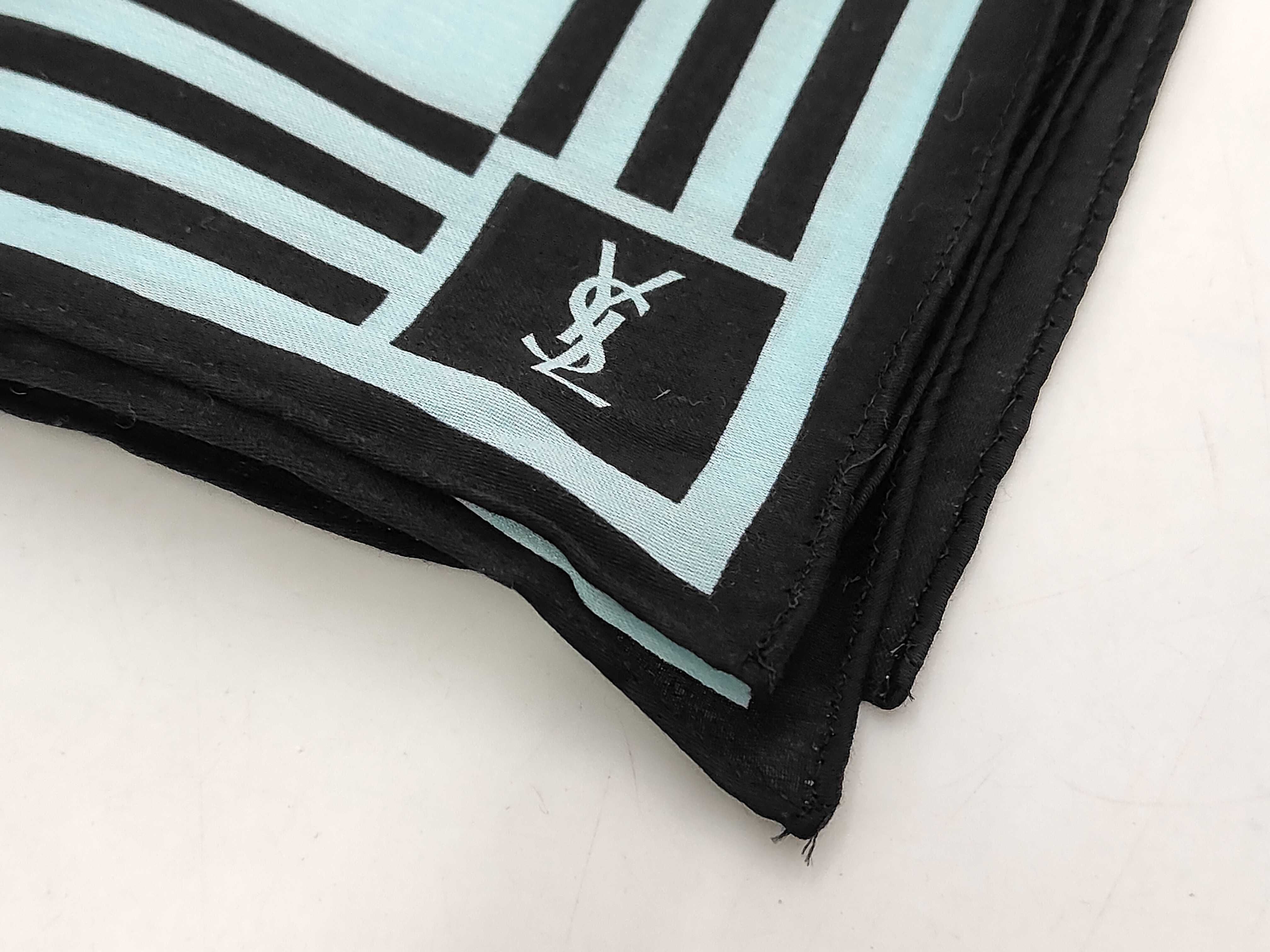 handkerchief/scarf with sticker, YSL big logo, blue, other accessories. — view 5