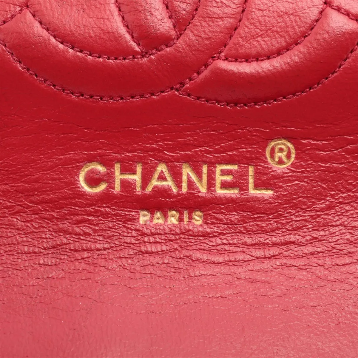 Matelasse Lambskin Single Flap Single Chain Bag Red Gold Hardware — view 11
