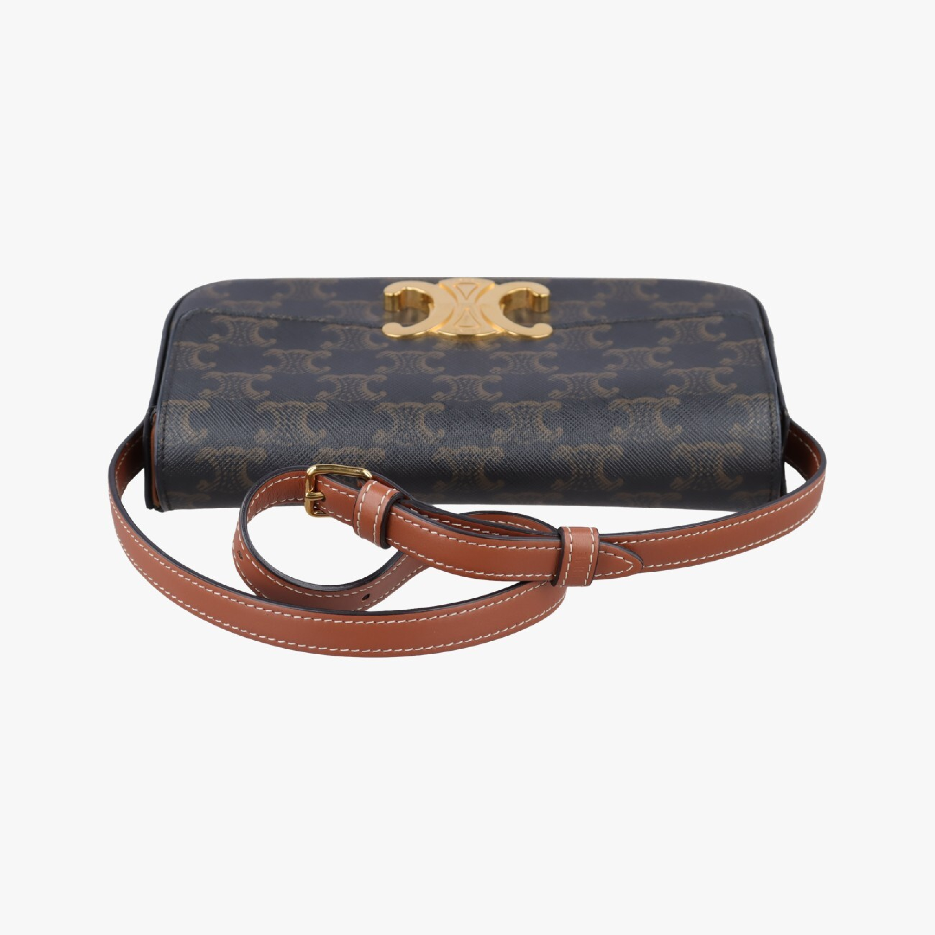 Triomphe Brown PVC Coated Canvas Shoulder Bag U-CE-0271 — view 5