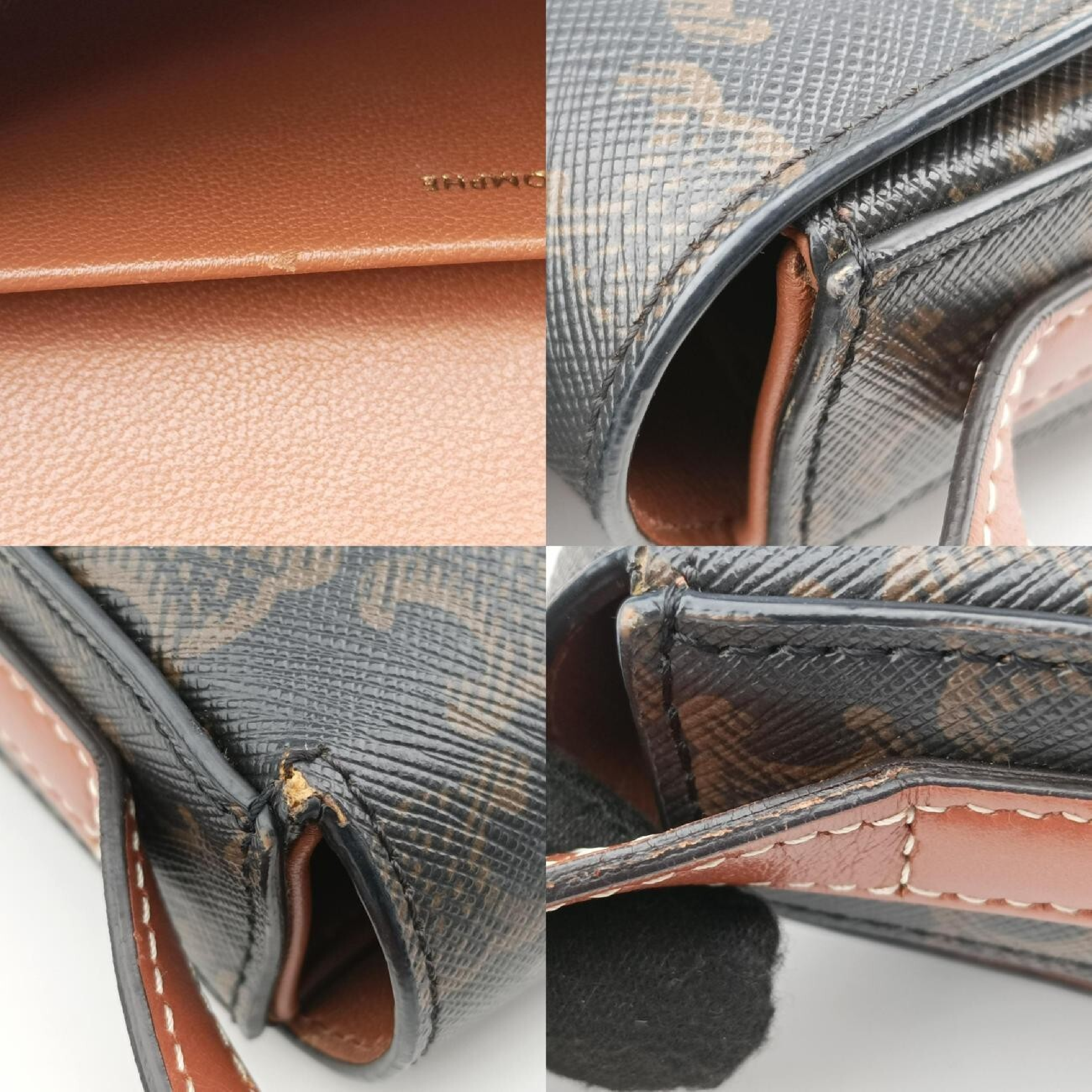 Triomphe Brown PVC Coated Canvas Shoulder Bag U-CE-0271 — view 10