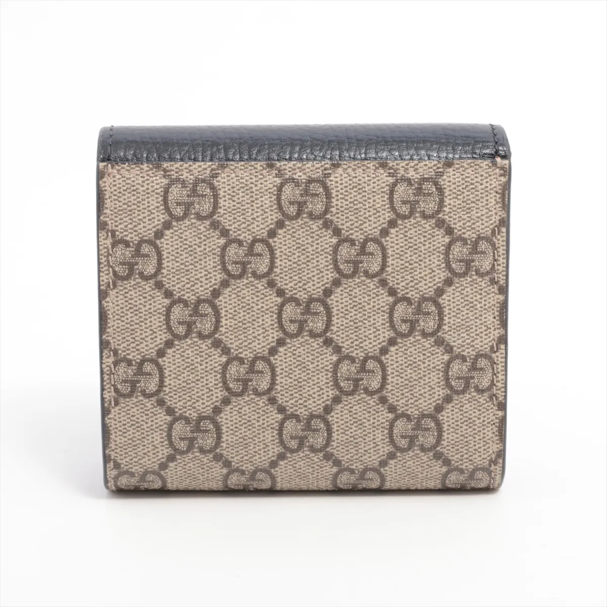 GG Marmont 598587 PVC x Leather Compact Wallet Black x Beige — view 2
