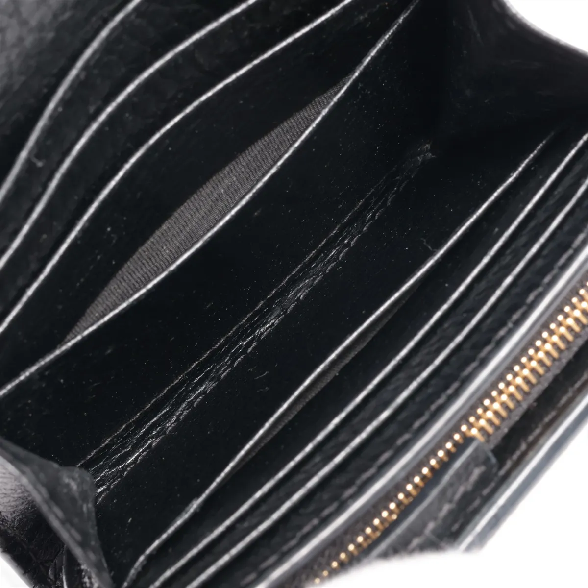 GG Marmont 598587 PVC x Leather Compact Wallet Black x Beige — view 5