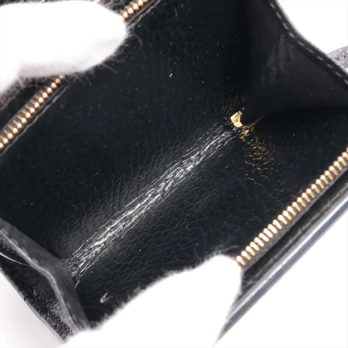 GG Marmont 598587 PVC x Leather Compact Wallet Black x Beige — view 6