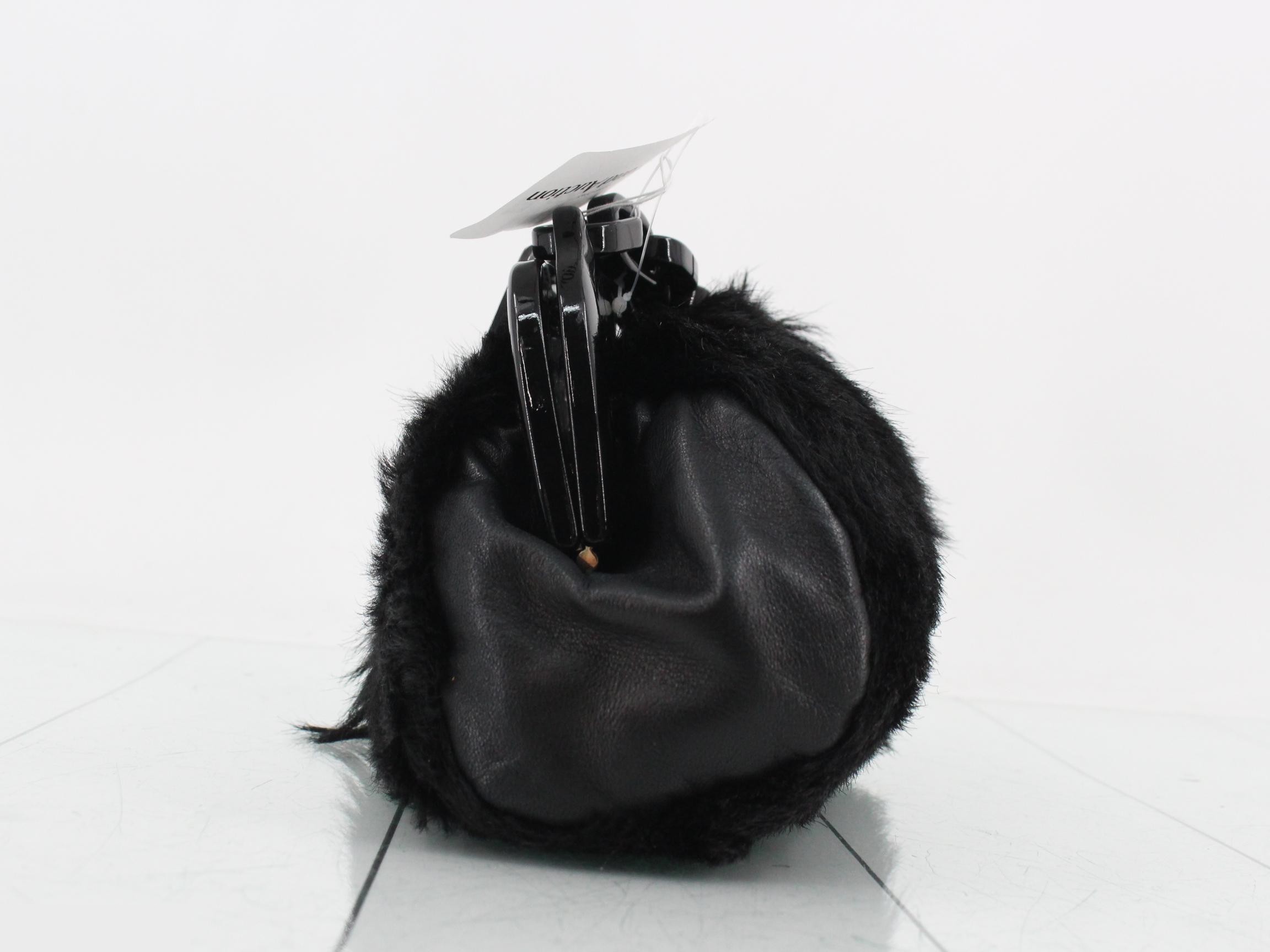 Plastic chain one-shoulder bag, Coco Mark, goat fur, plastic — view 3