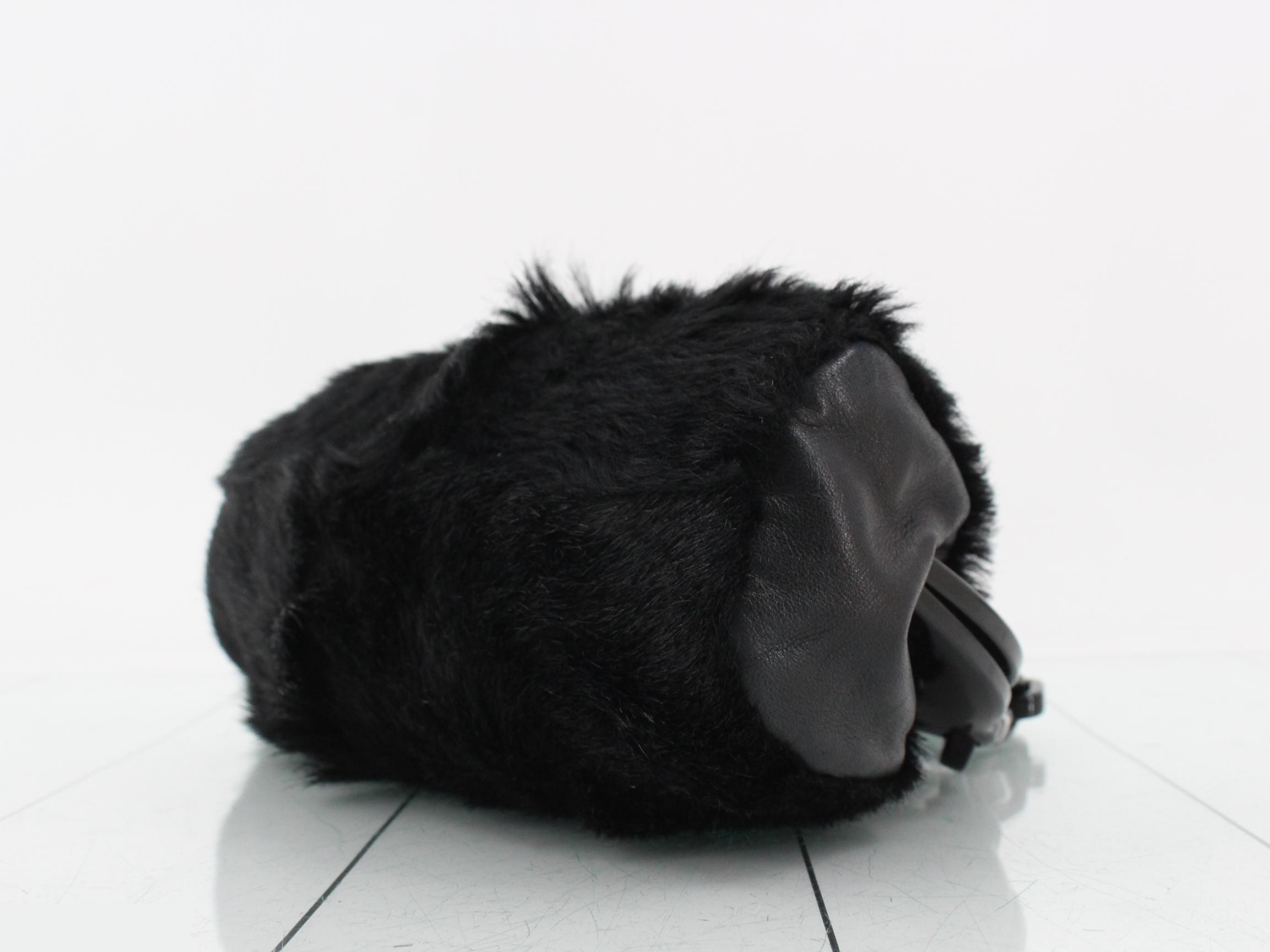 Plastic chain one-shoulder bag, Coco Mark, goat fur, plastic — view 6