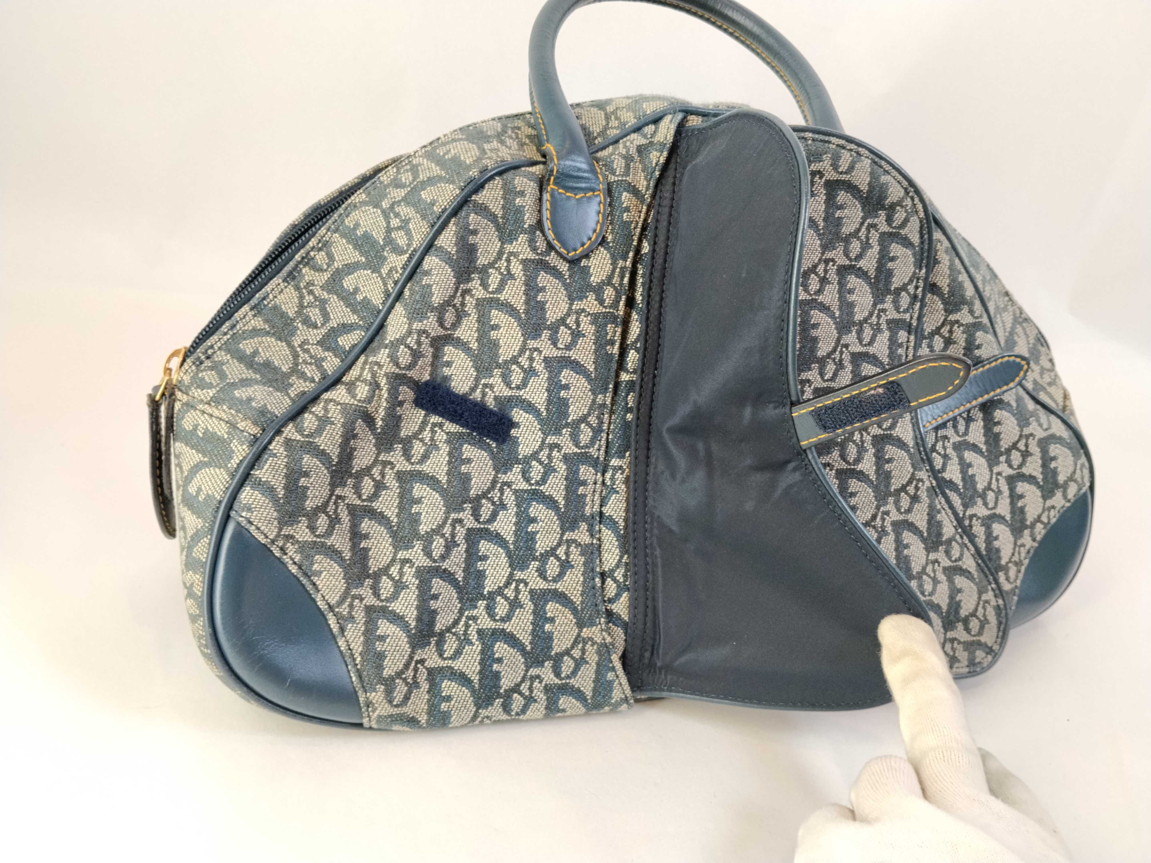 Trotter Saddle Bowler Blue Handbag — view 14