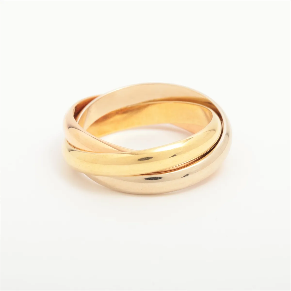 Trinity Ring 750 (YG x PG x WG) 10.0g 59 O8124E (Dents, holes, solder marks) — view 2