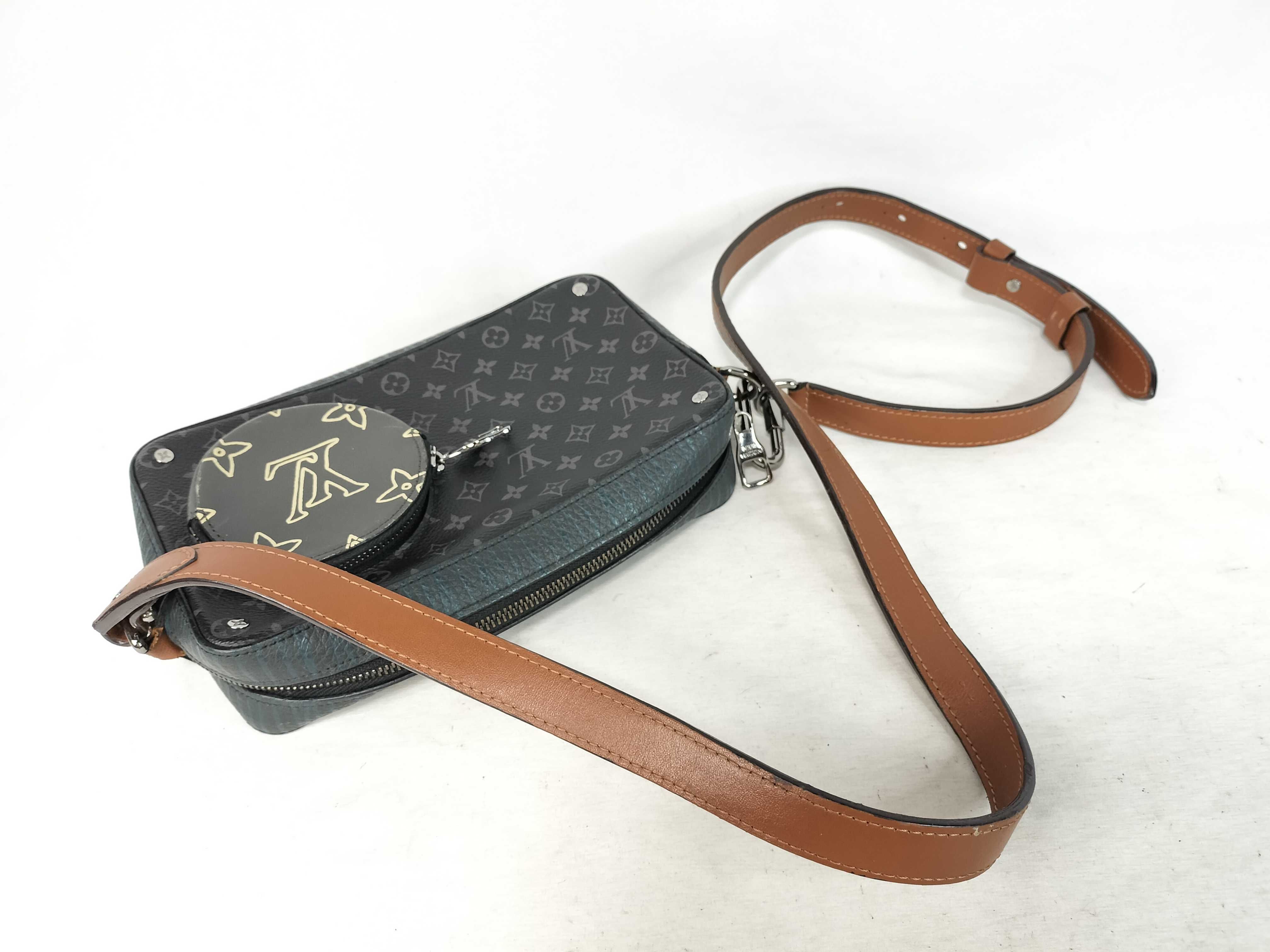 Monogram Eclipse Leather Shoulder Bag — view 3